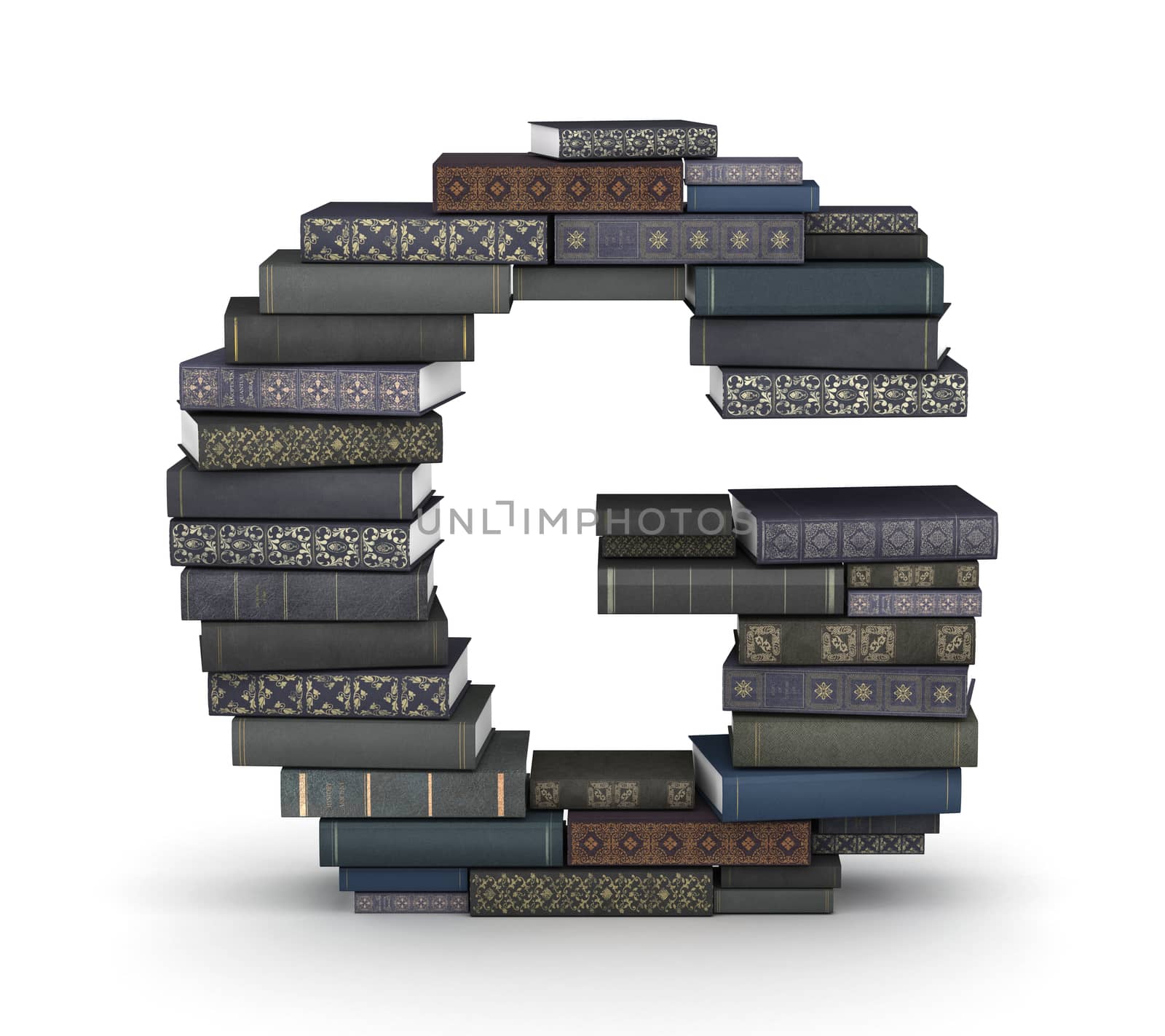 Letter G, stack of books by iunewind