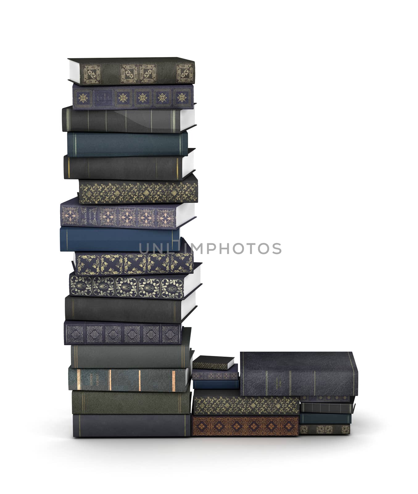 Letter L, stack of books by iunewind