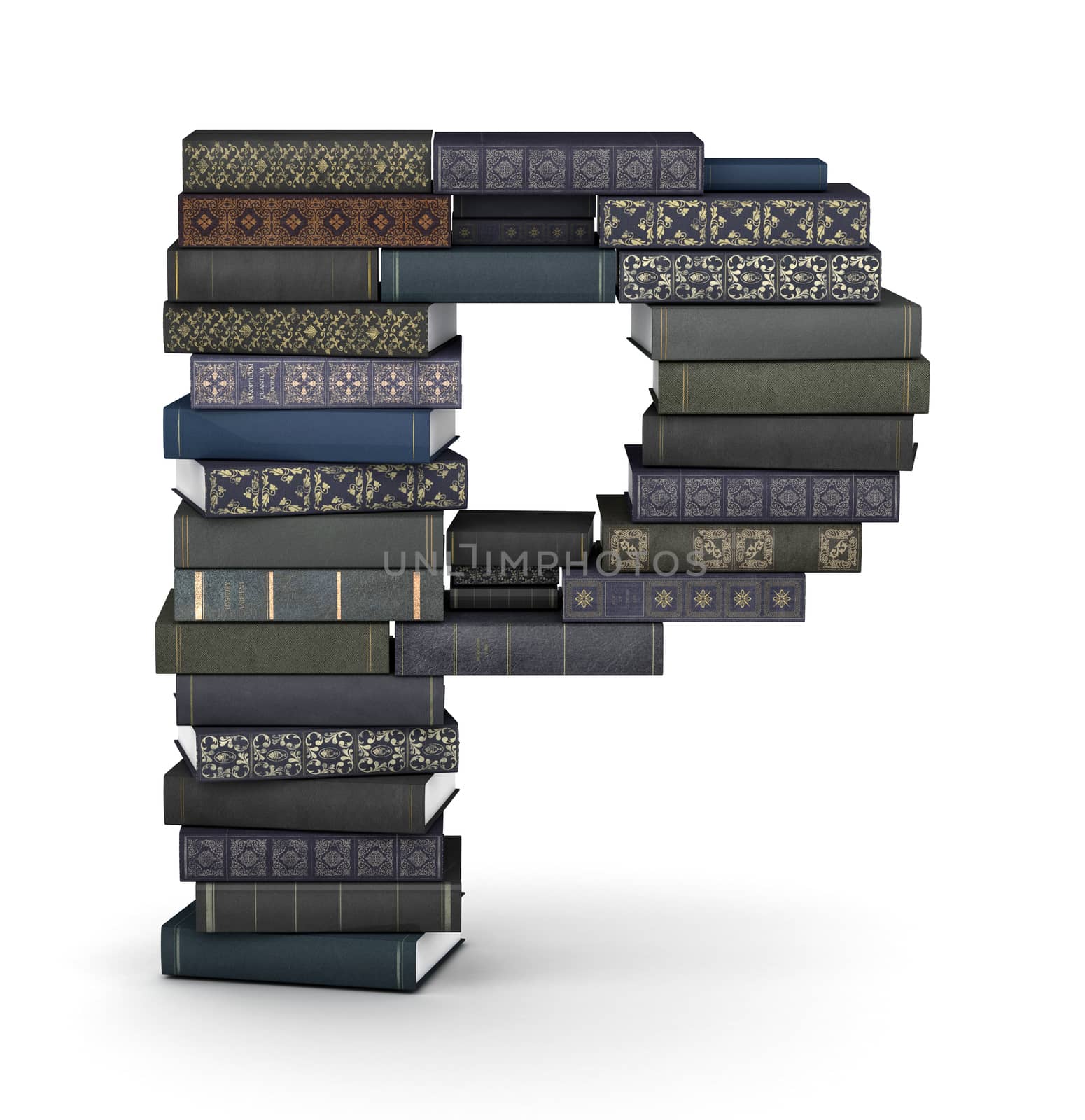 Letter P, stack of books by iunewind