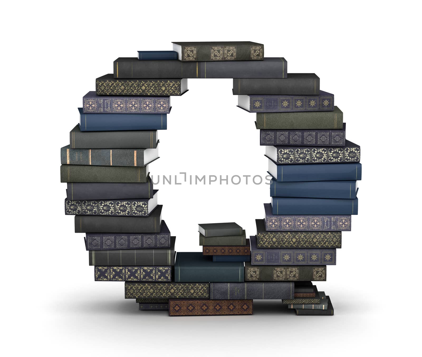 Letter Q, stack of books by iunewind