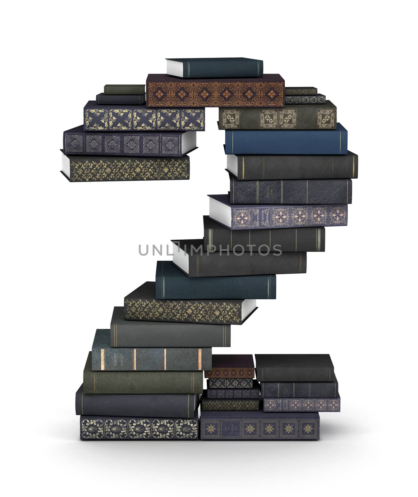 Number 2, stack of books by iunewind