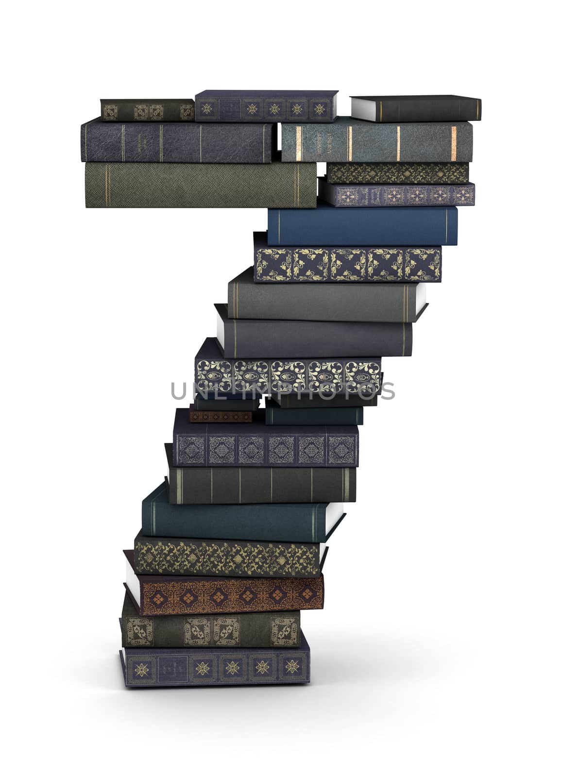 Number 7, stack of books by iunewind