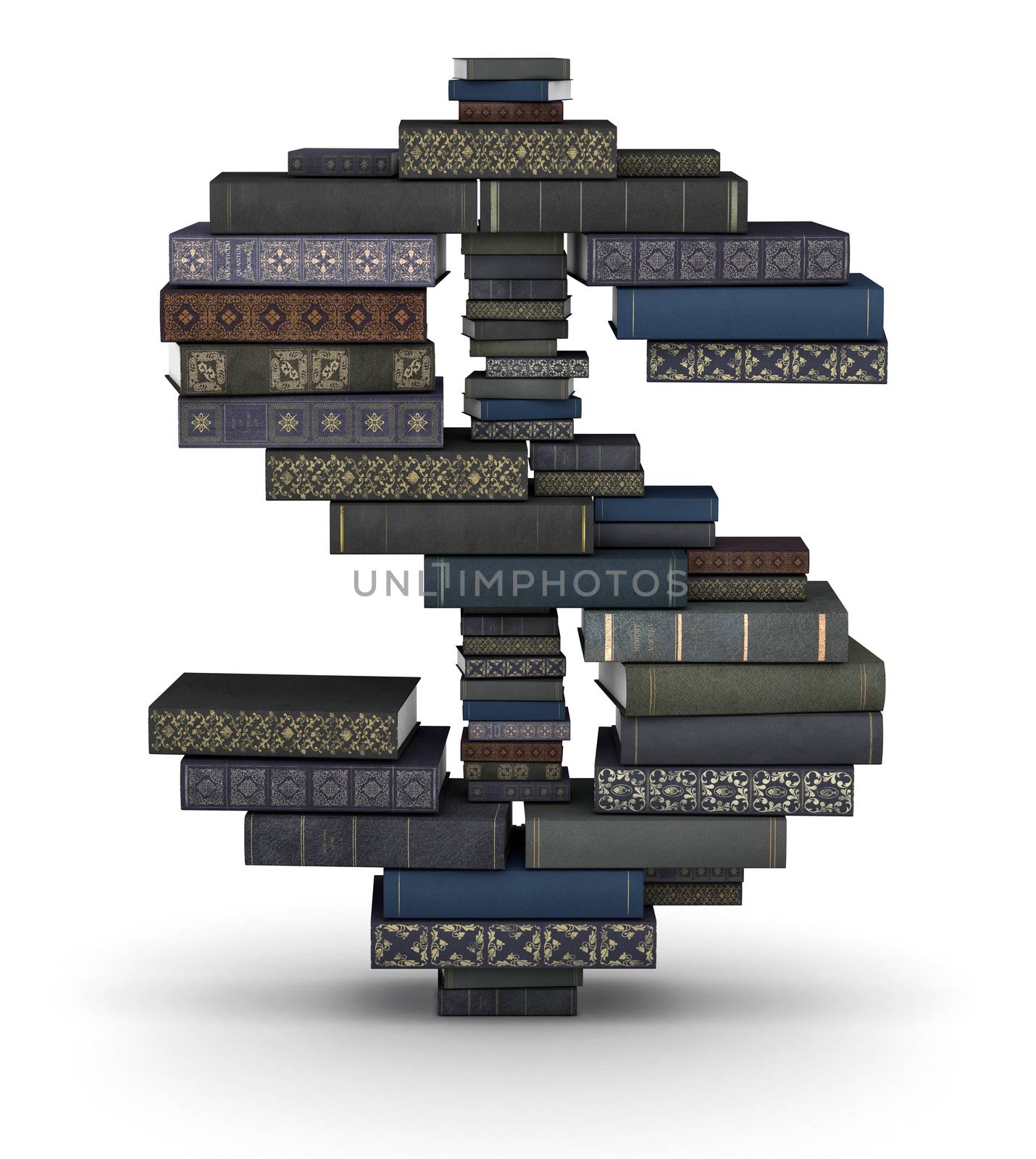 Dollar sign , stack of books by iunewind