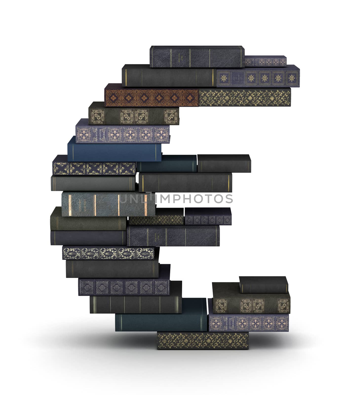 Euro sign , stack of books by iunewind