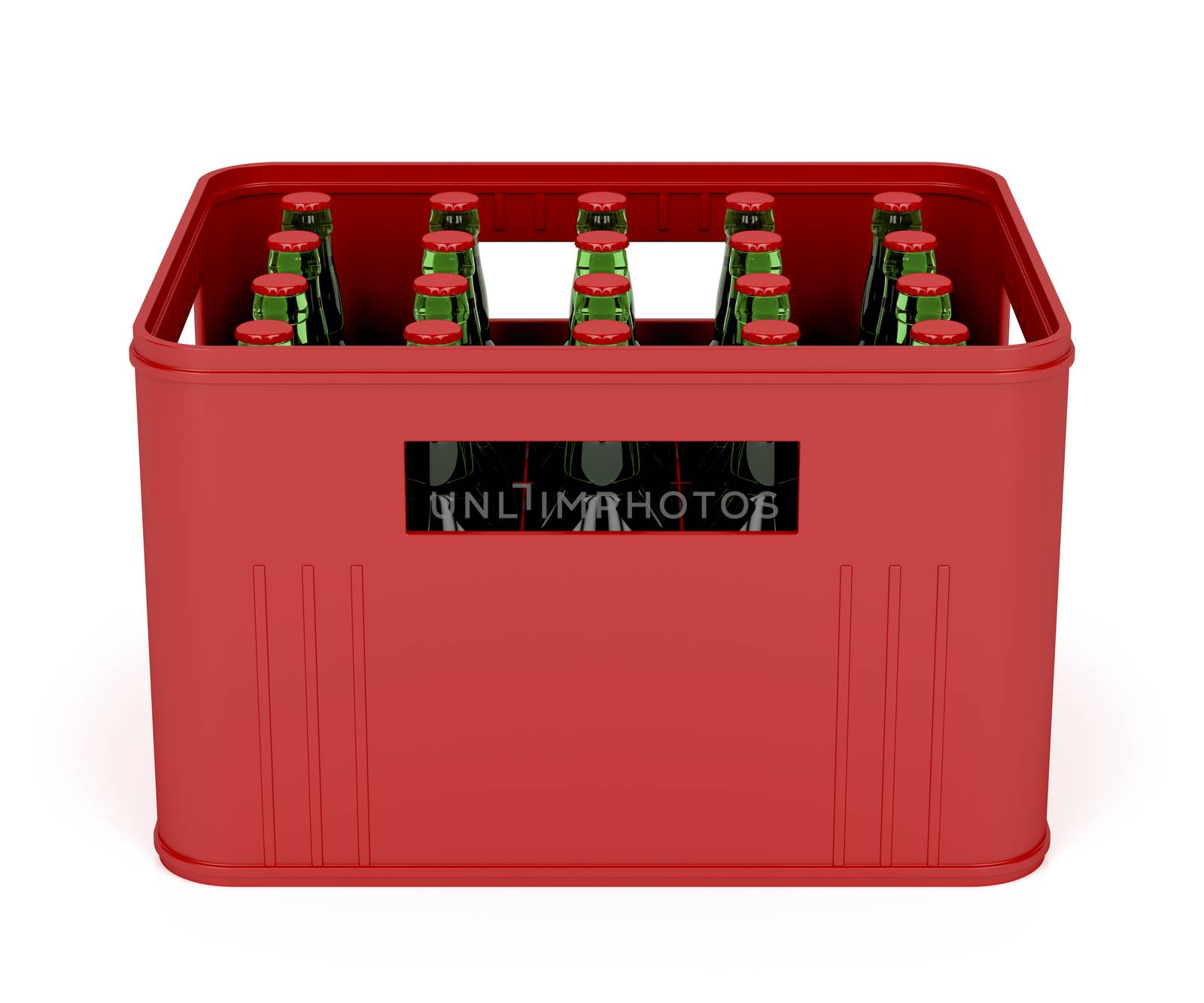 Beer crate on white background