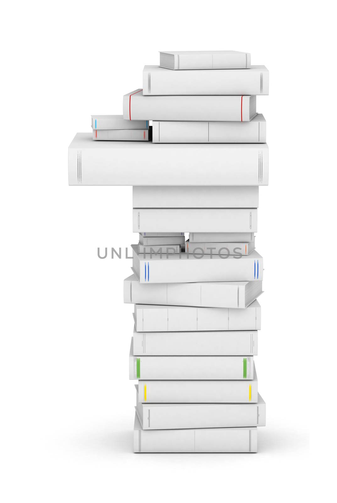 Number 1, stacked from blank books by iunewind