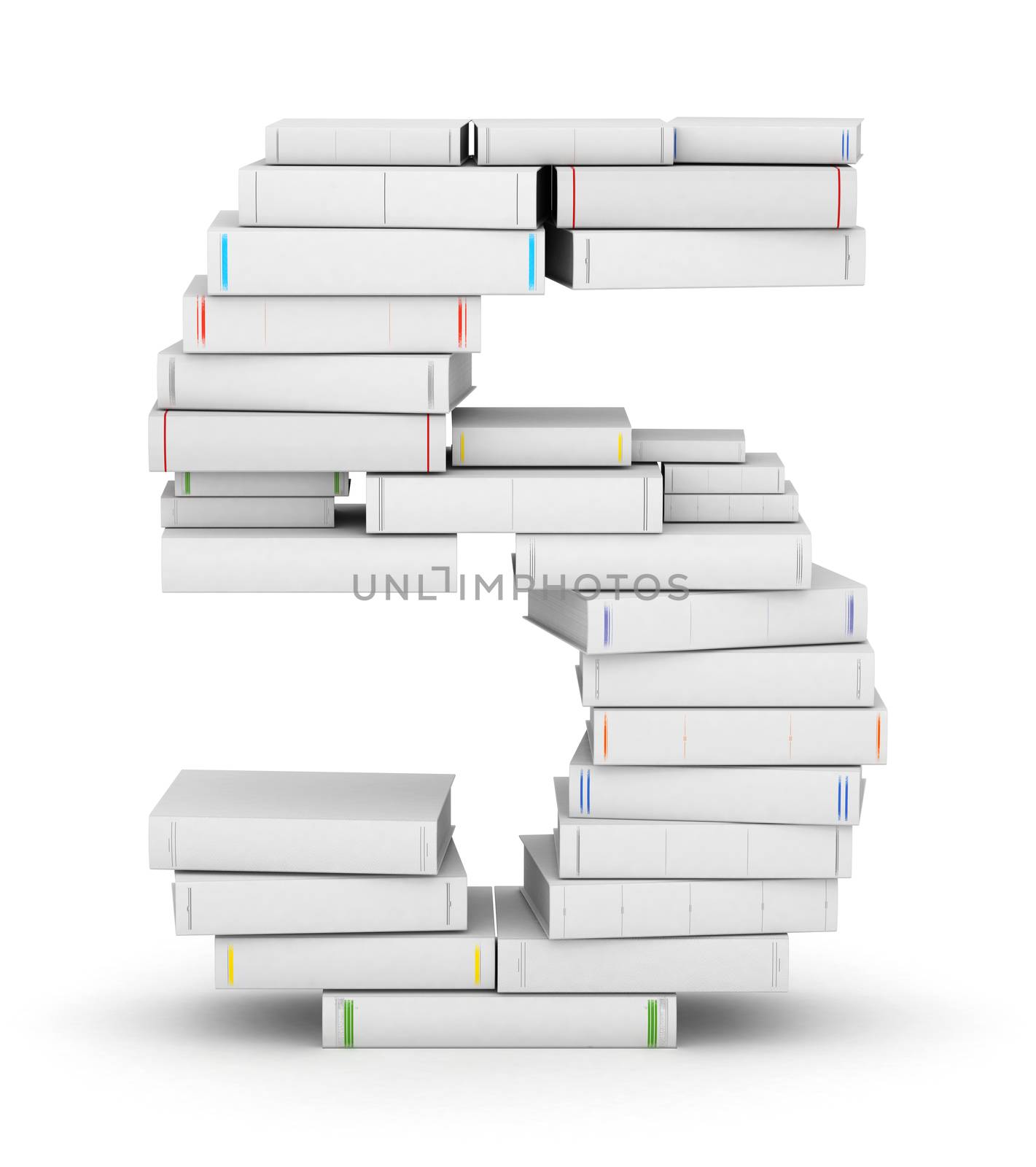 Number 5, stacked from blank books by iunewind