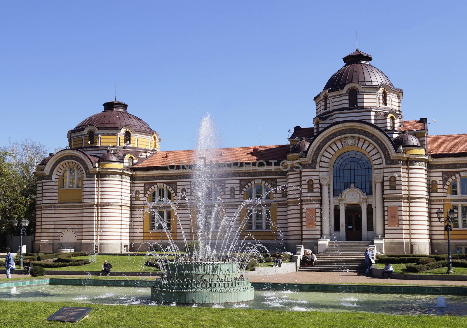 Sofia, Bulgaria - September 30, 2014: Central mineral baths in Sofia, Bulgaria