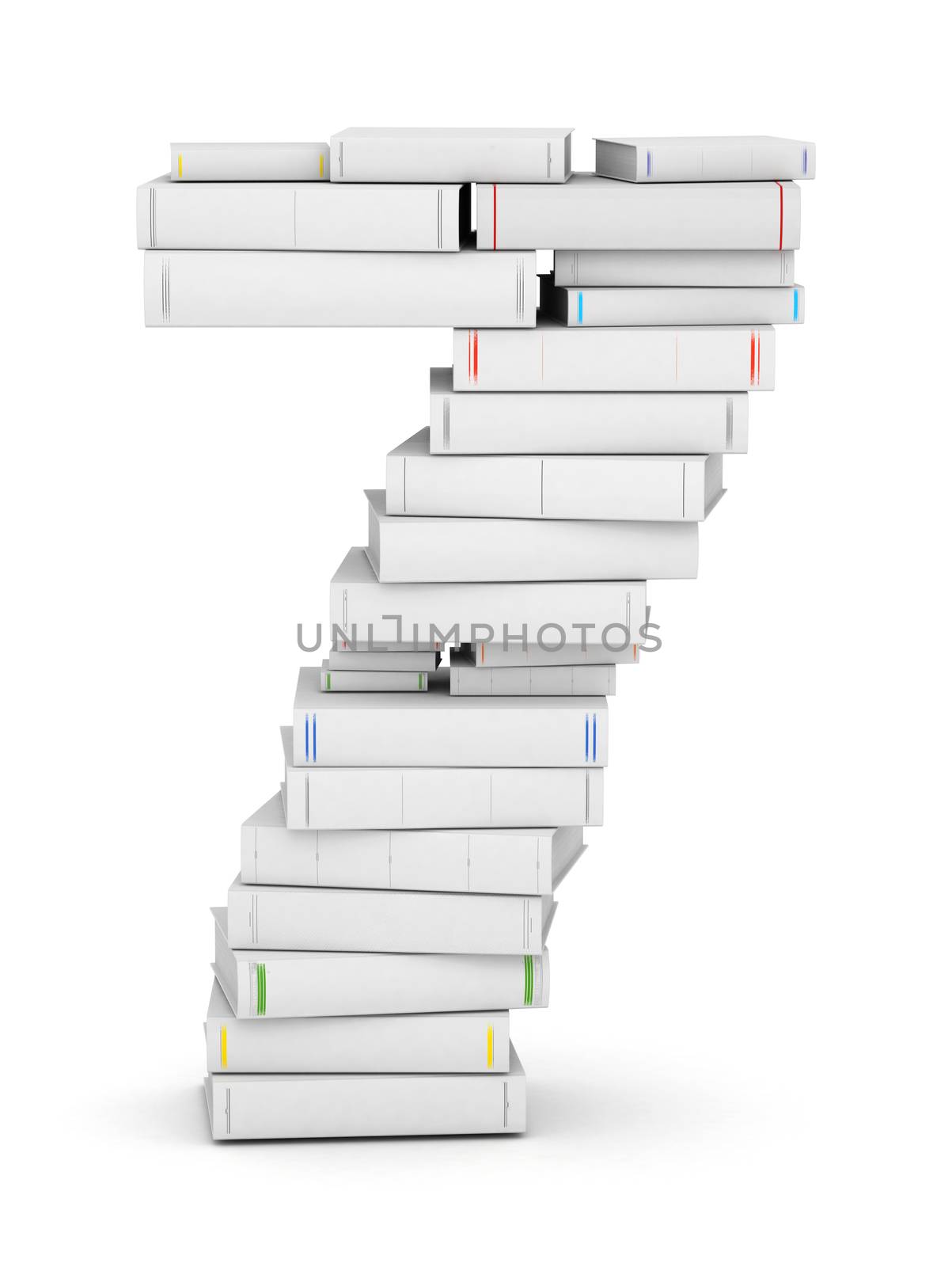 Number 7, stacked from blank books by iunewind