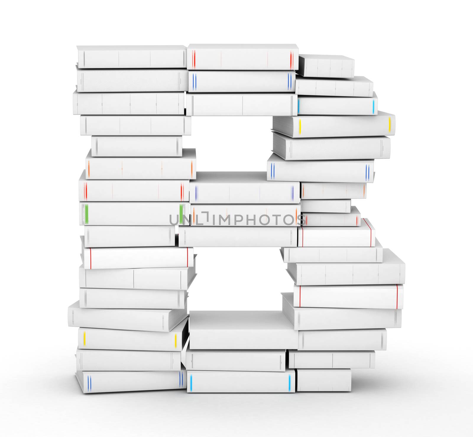 Letter B, stacked from blank books by iunewind