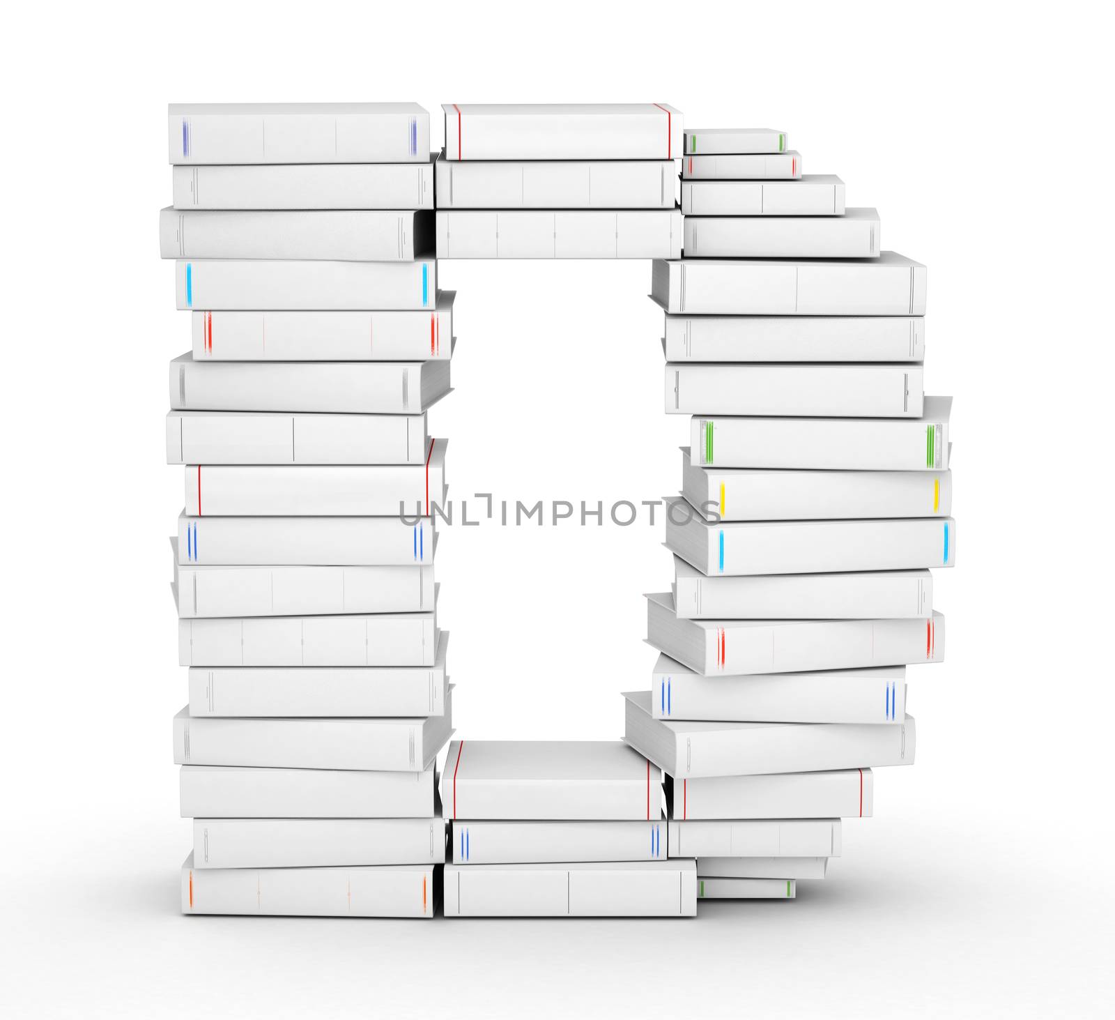 Letter D, stacked from blank books by iunewind