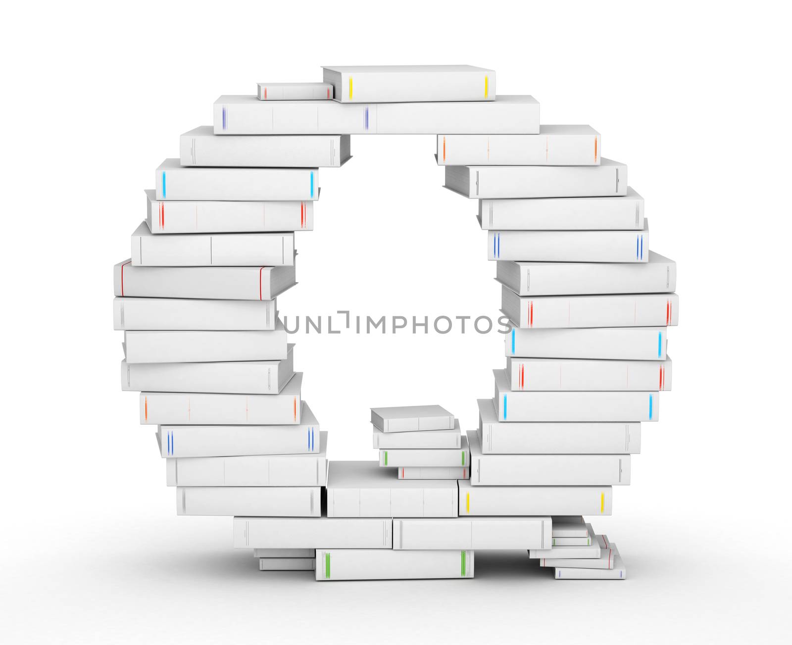 Letter Q, stacked from blank books by iunewind