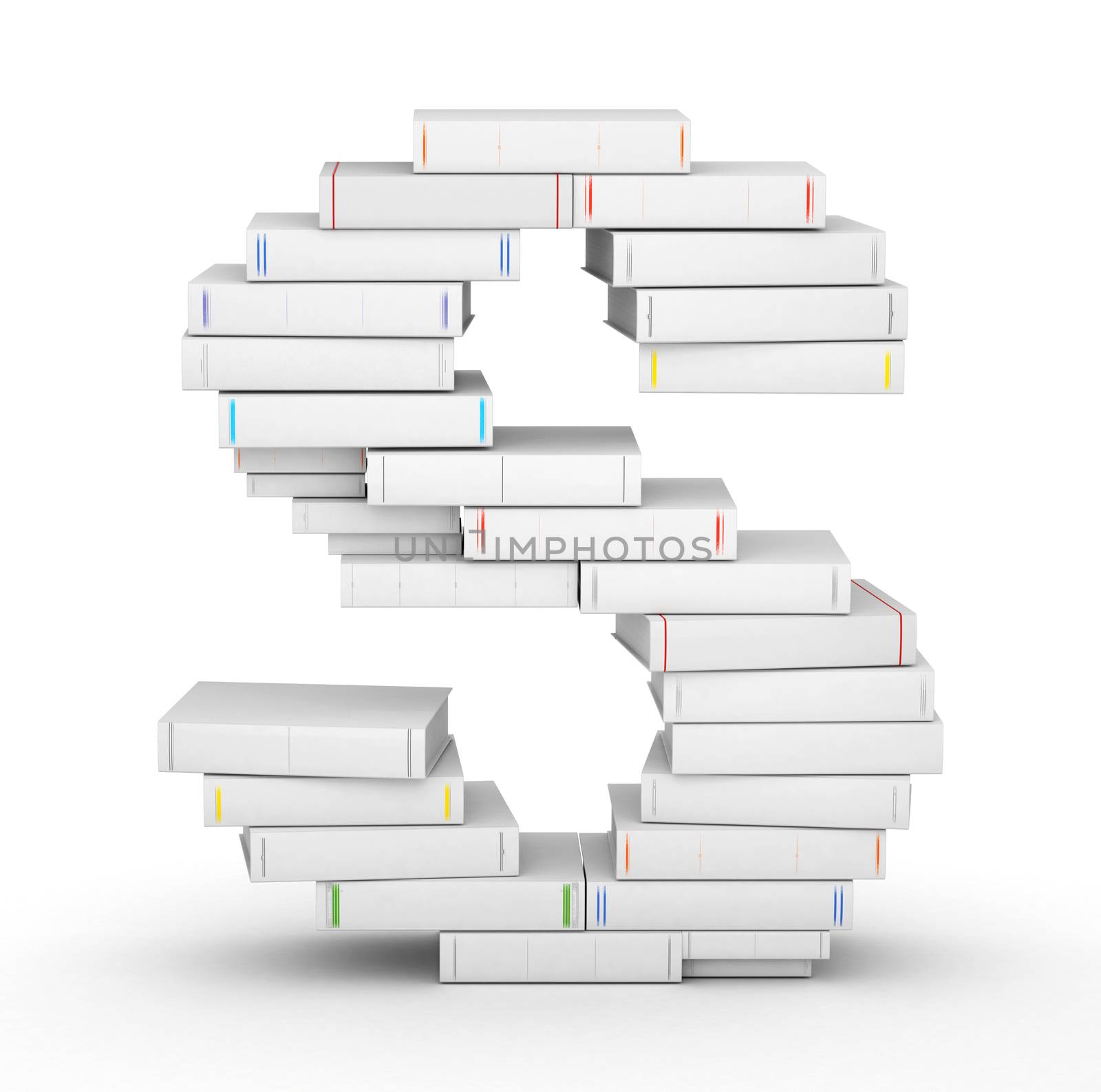 Letter S, stacked from blank books by iunewind