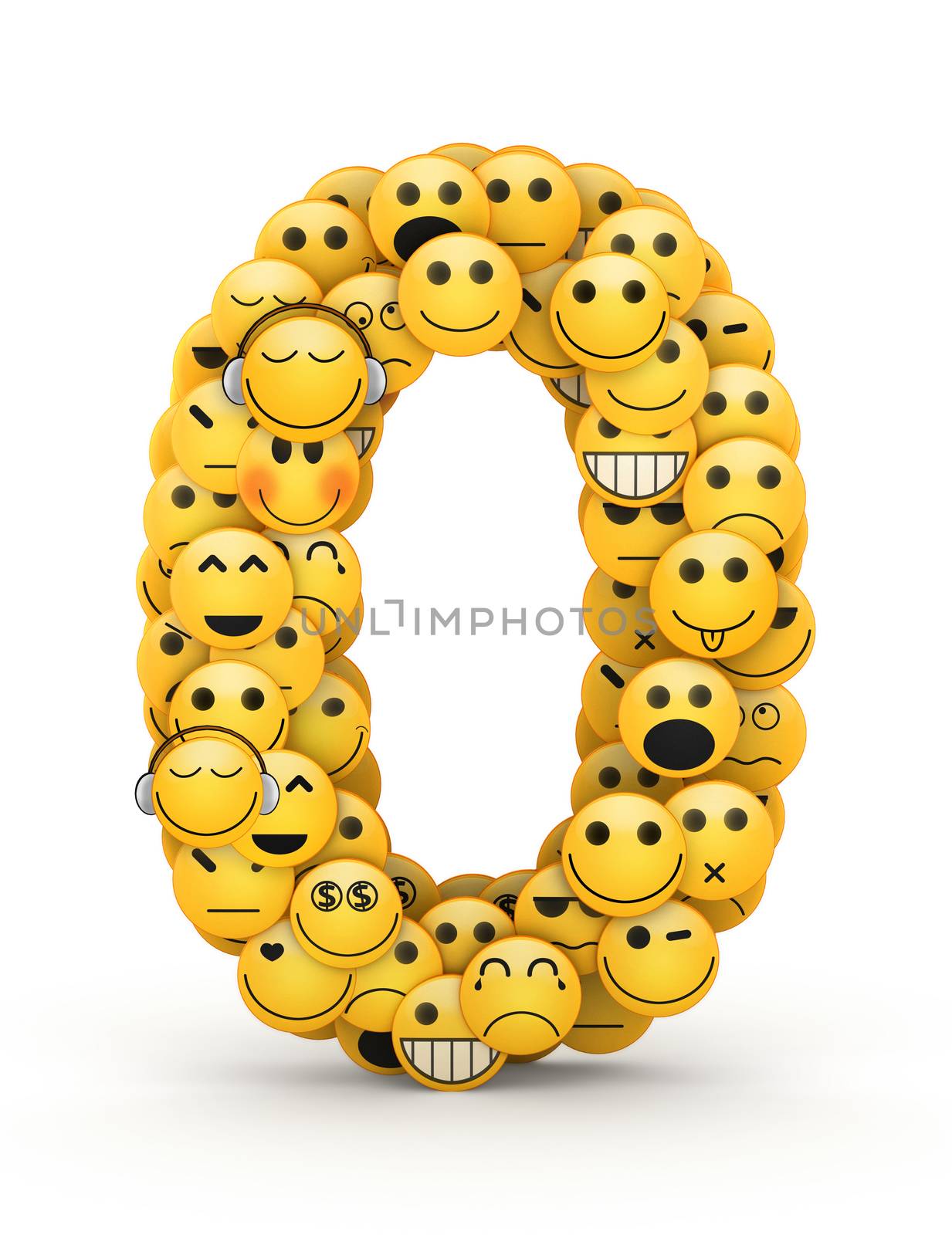 Number 0  compiled from Emoticons smiles with different emotions