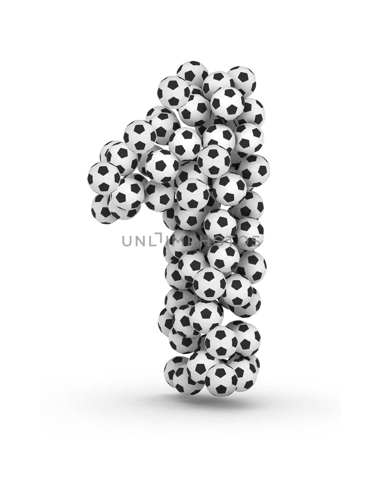 Number 1 from soccer football balls by iunewind