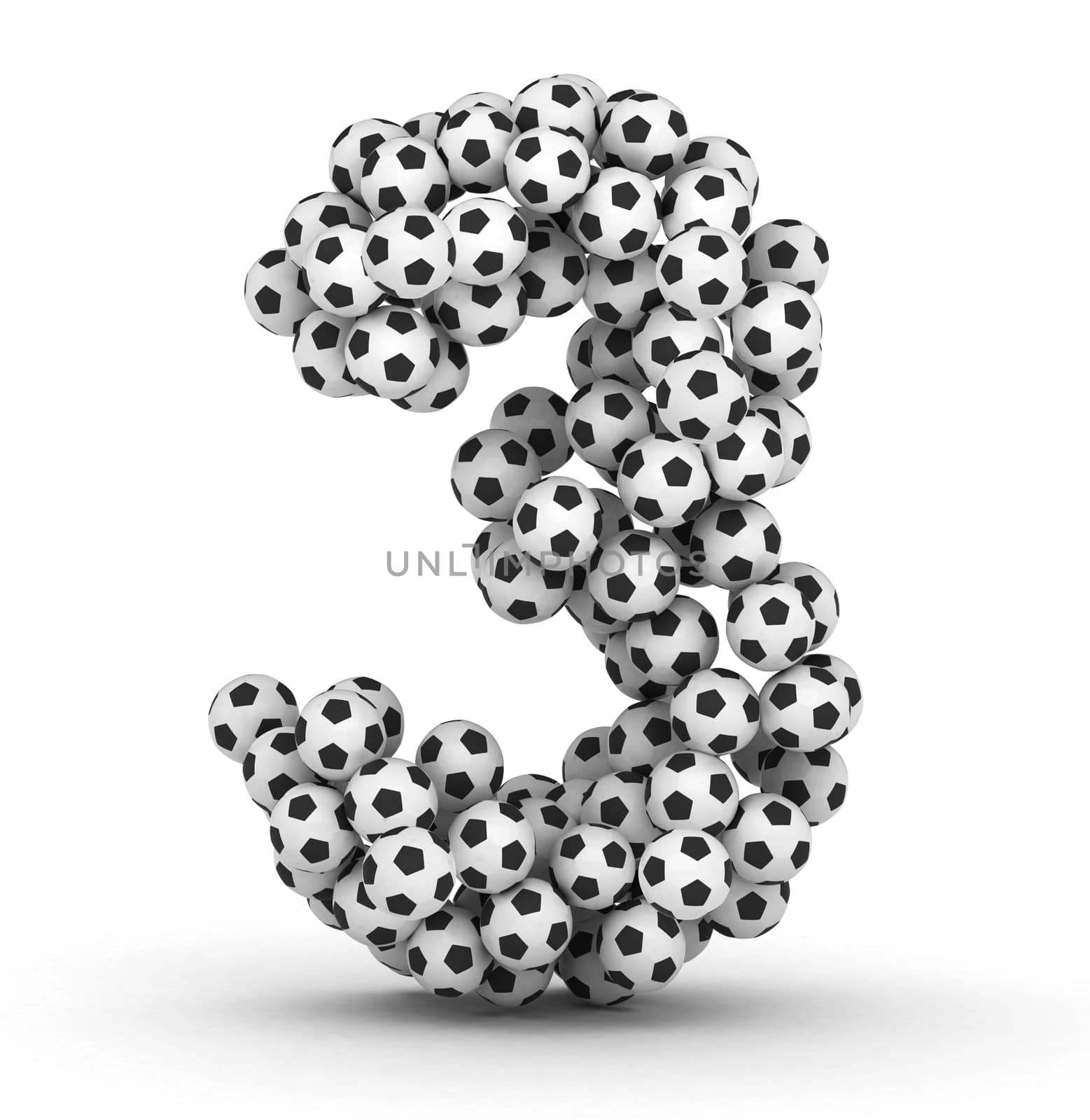 Number 3 from soccer football balls by iunewind