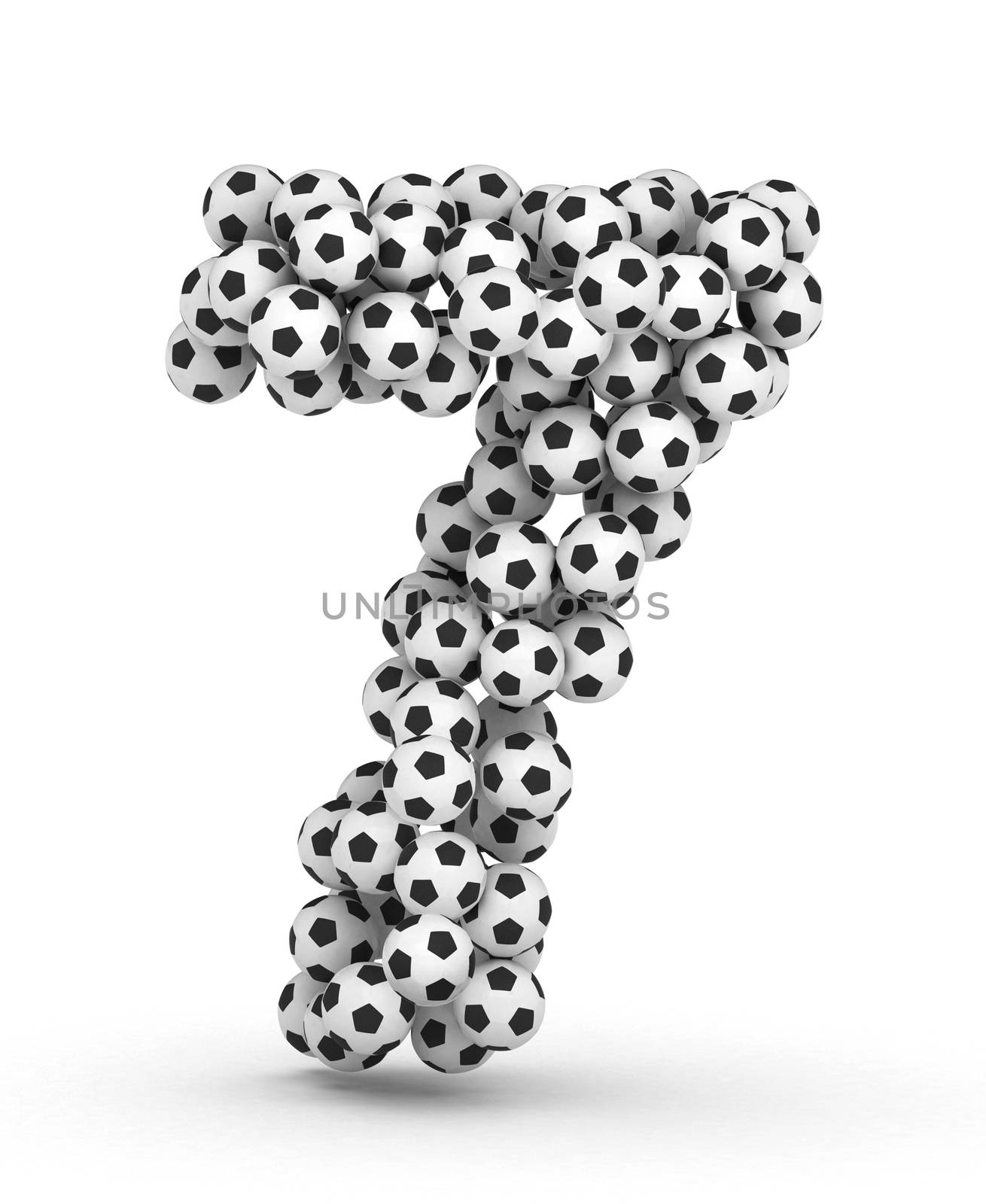 Number 7 from soccer football balls by iunewind