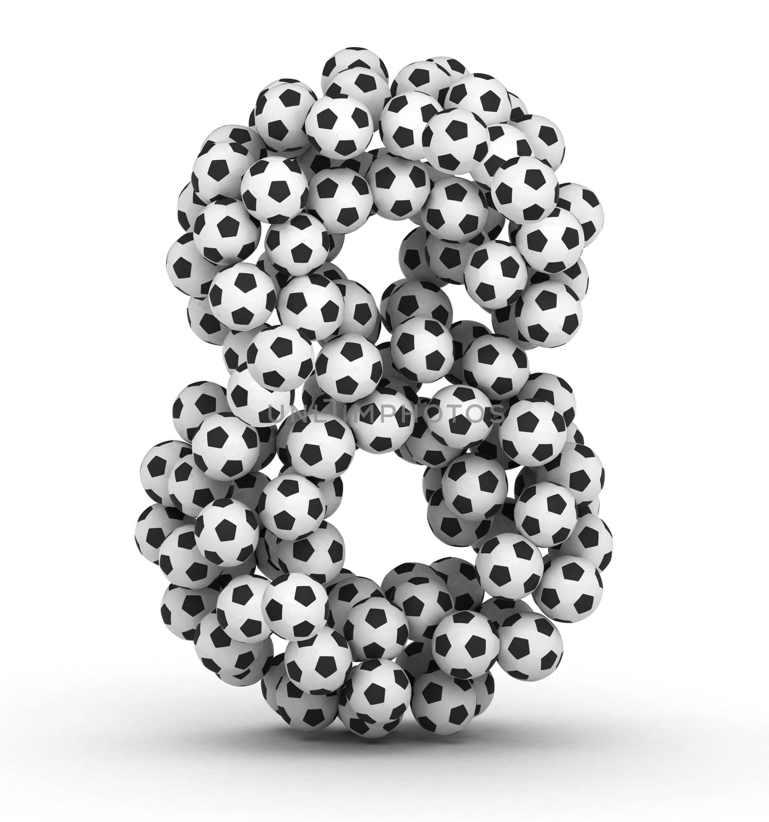 Number 8 from soccer football balls by iunewind