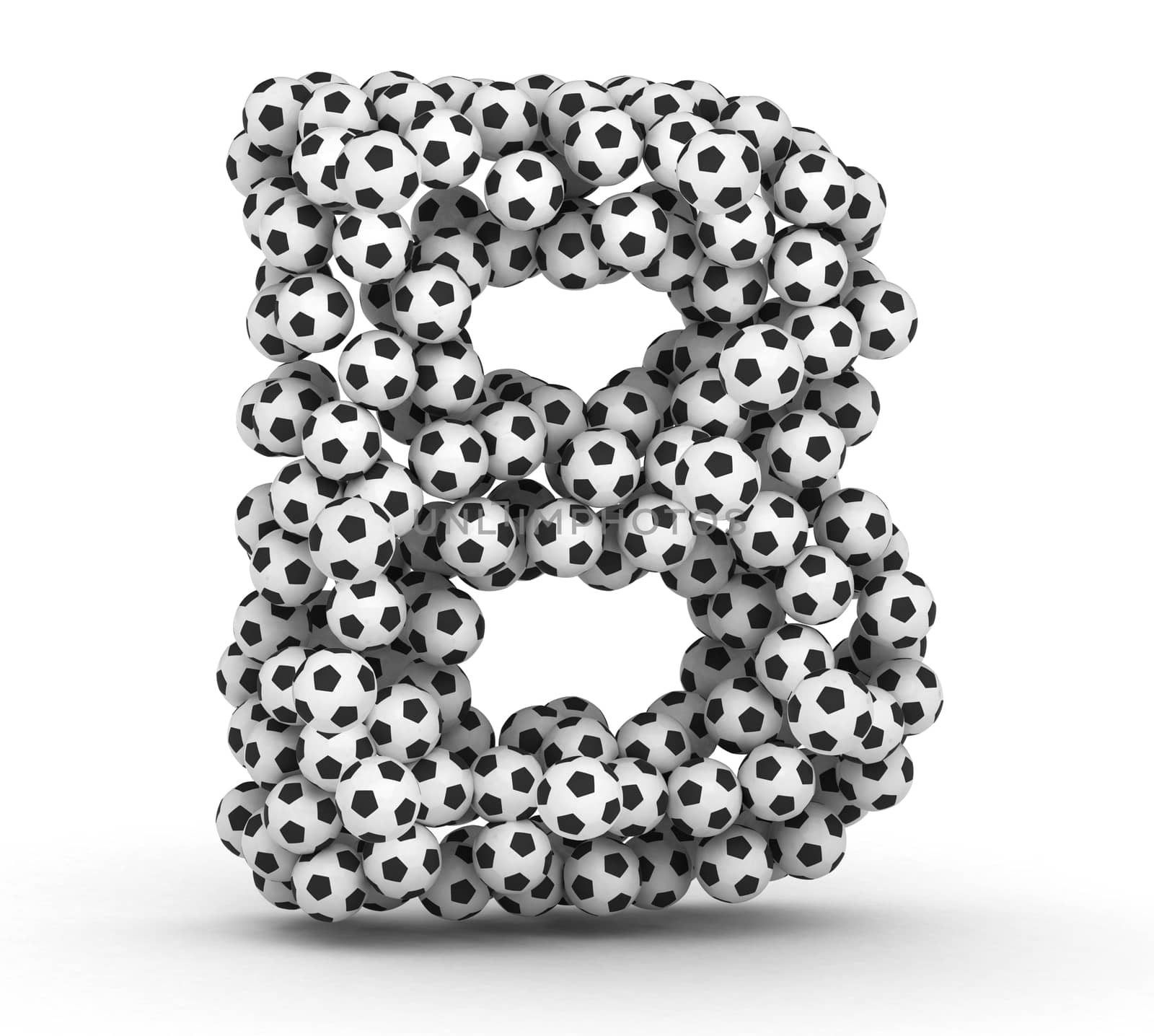 Letter B from soccer football balls by iunewind