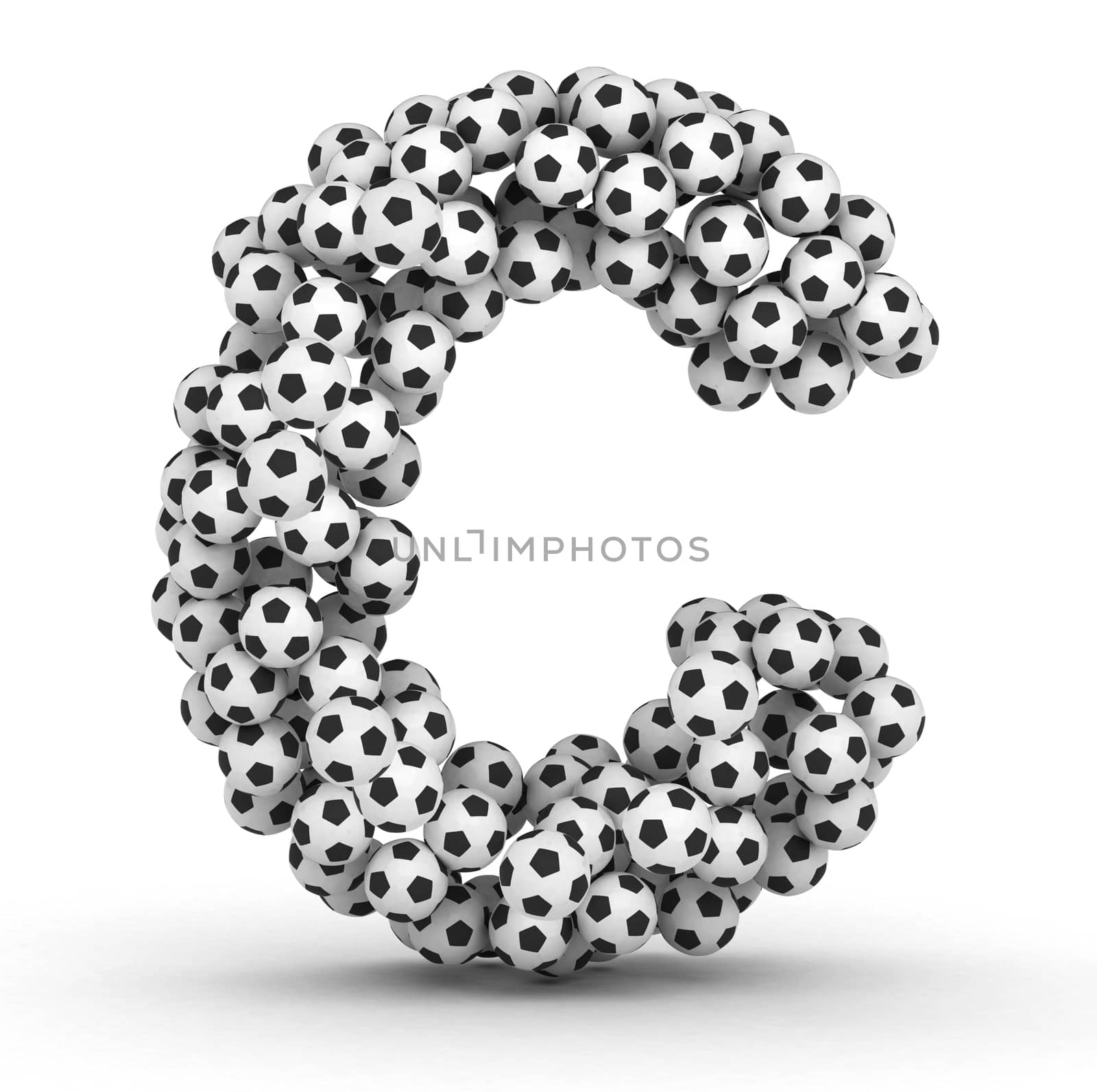 Letter C from soccer football balls by iunewind