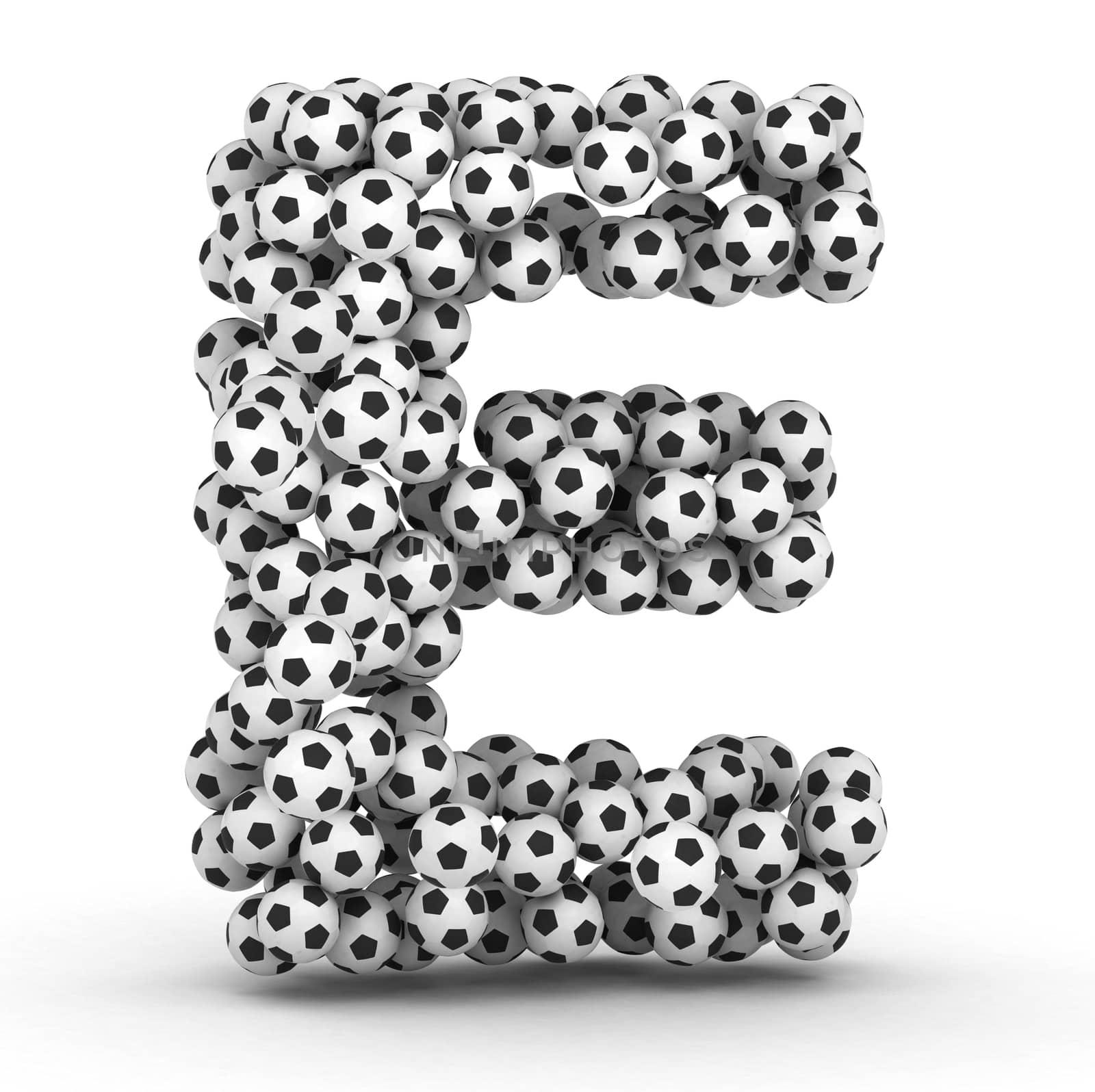 Letter E from soccer football balls by iunewind