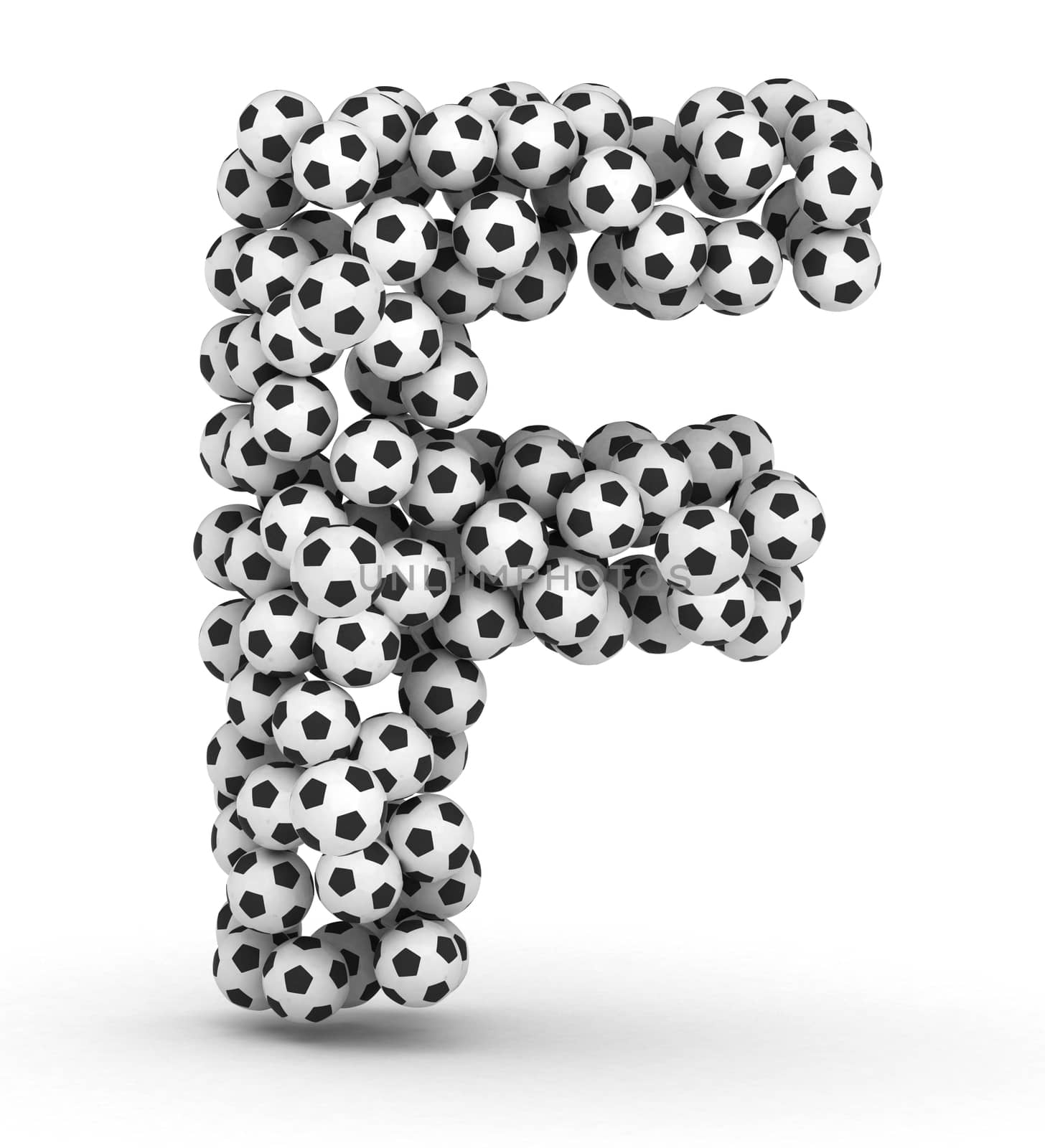 Letter F from soccer football balls by iunewind