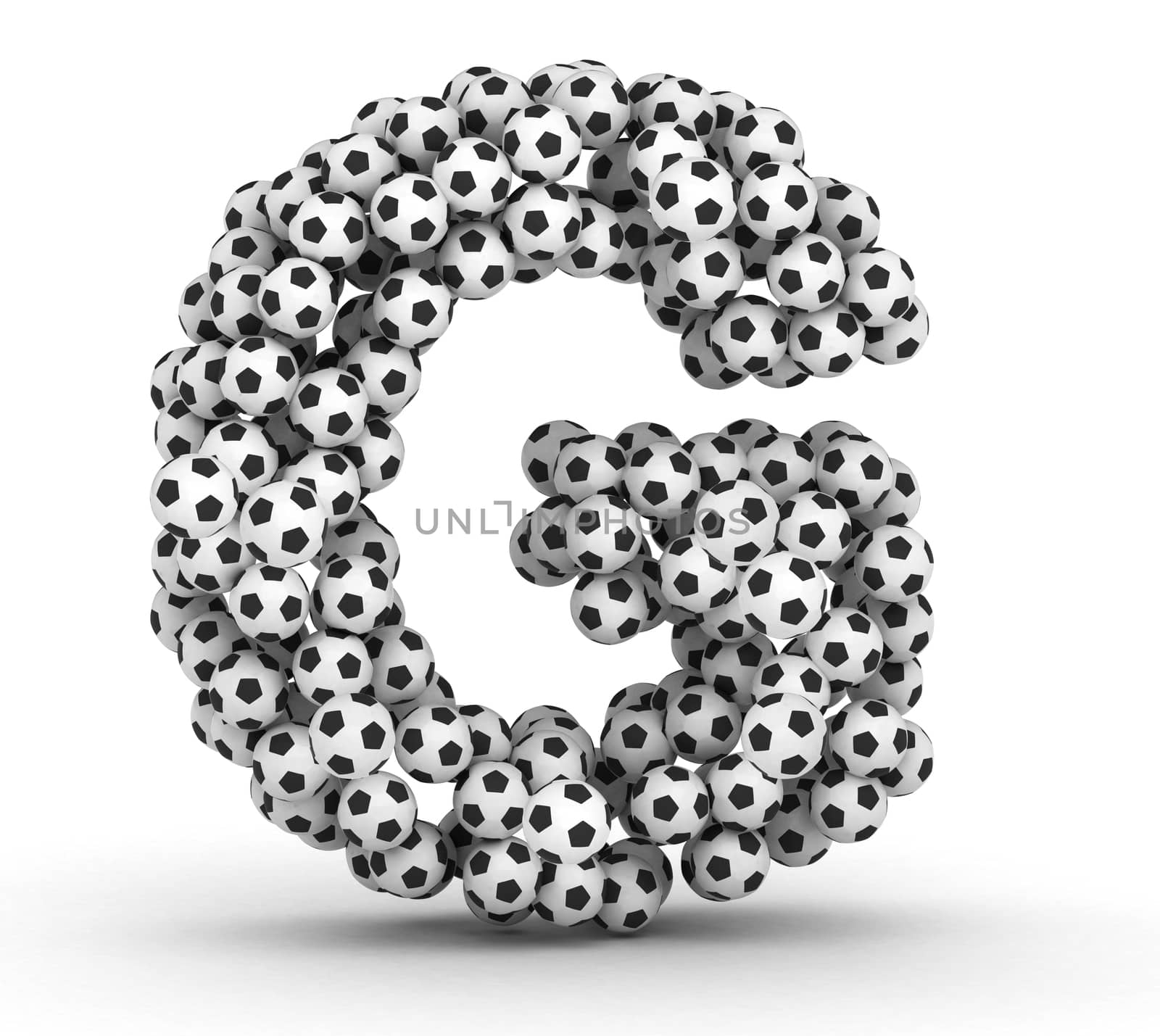 Letter G from soccer football balls by iunewind