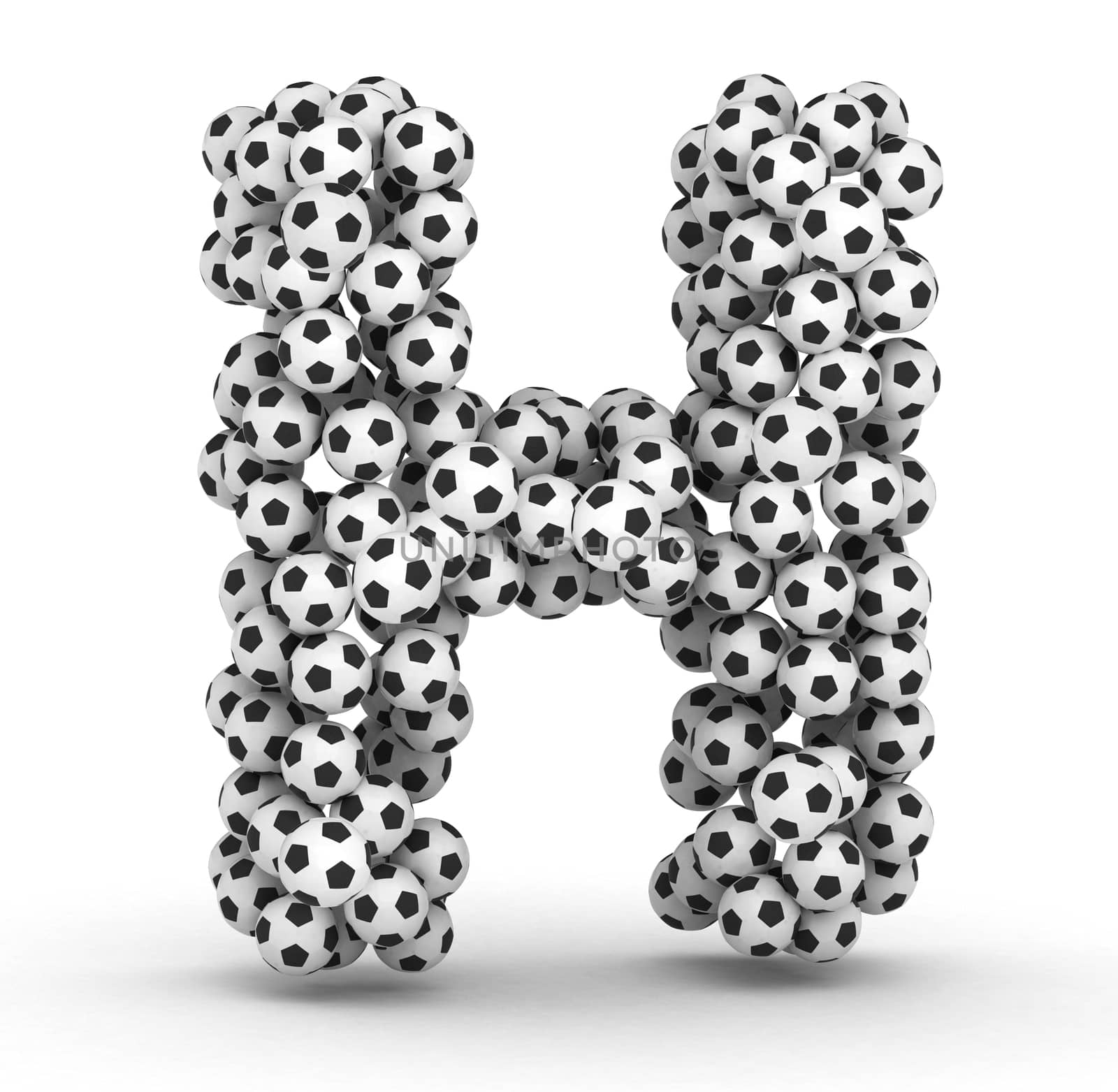 Letter H from soccer football balls by iunewind