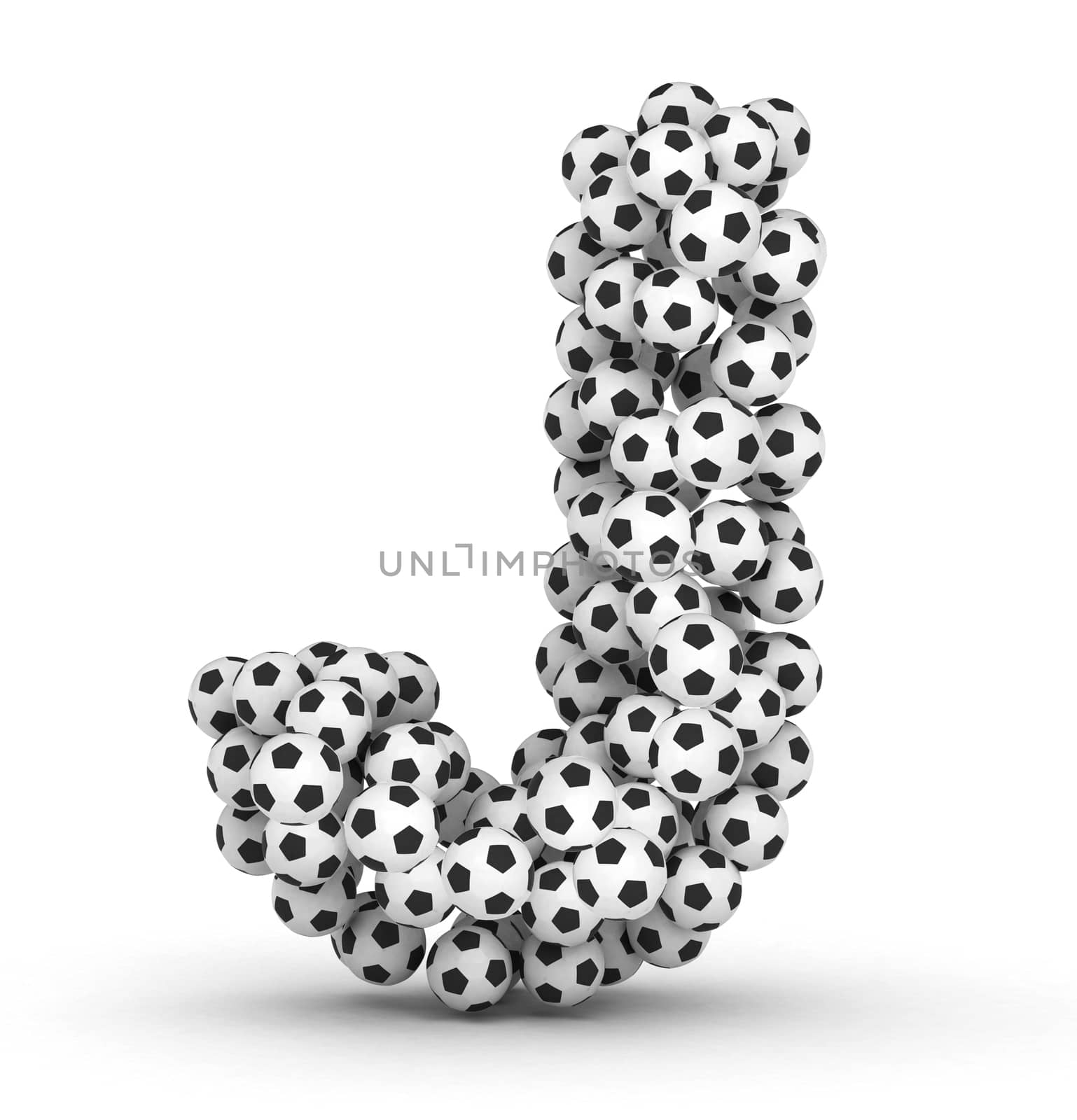 Letter J from soccer football balls by iunewind