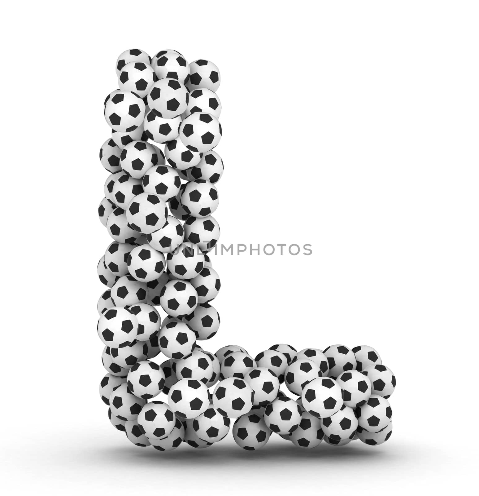 Letter L from soccer football balls by iunewind