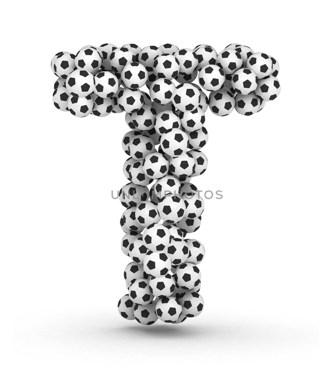 Letter T from soccer football balls by iunewind