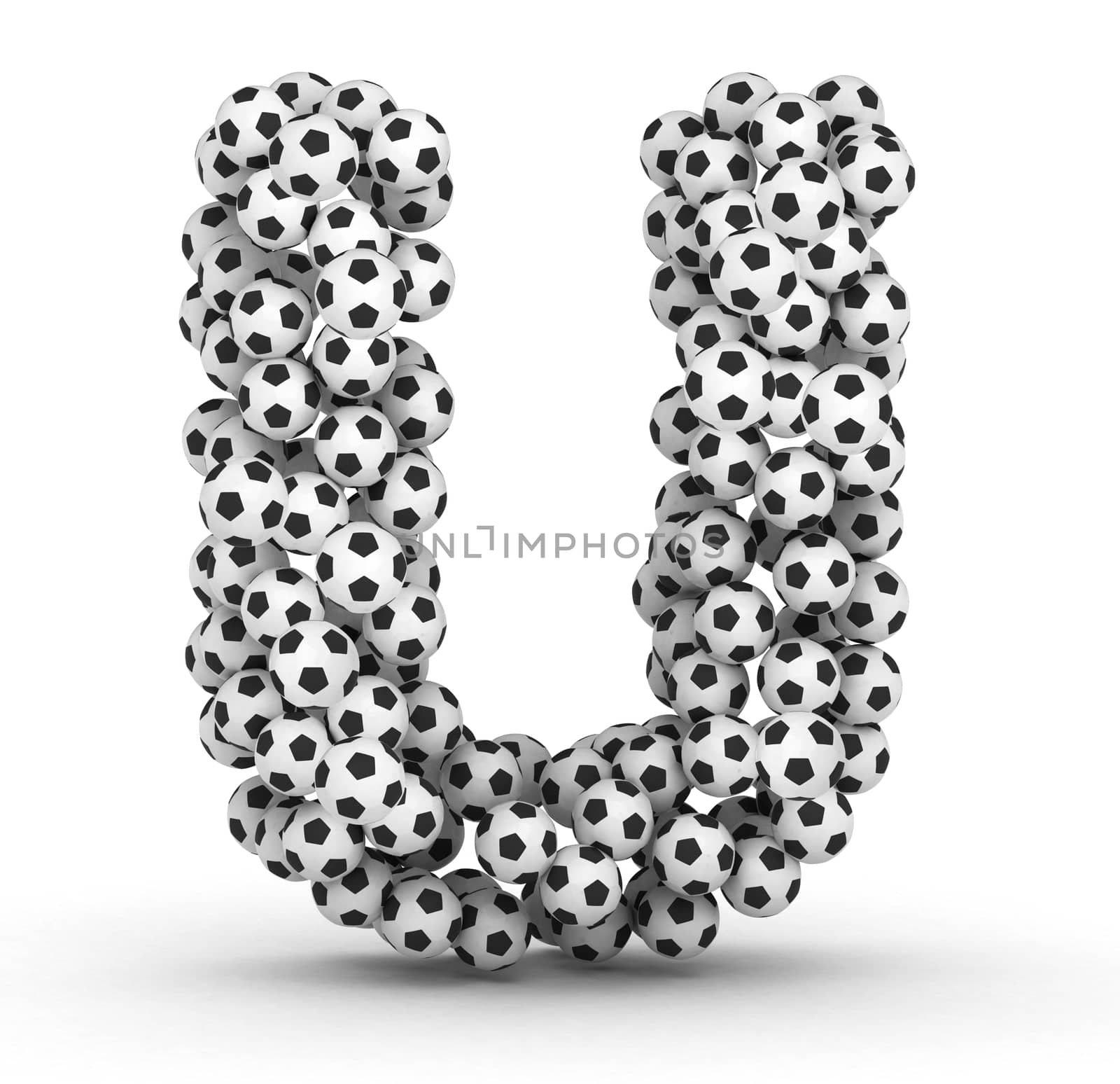 Letter U from soccer football balls by iunewind