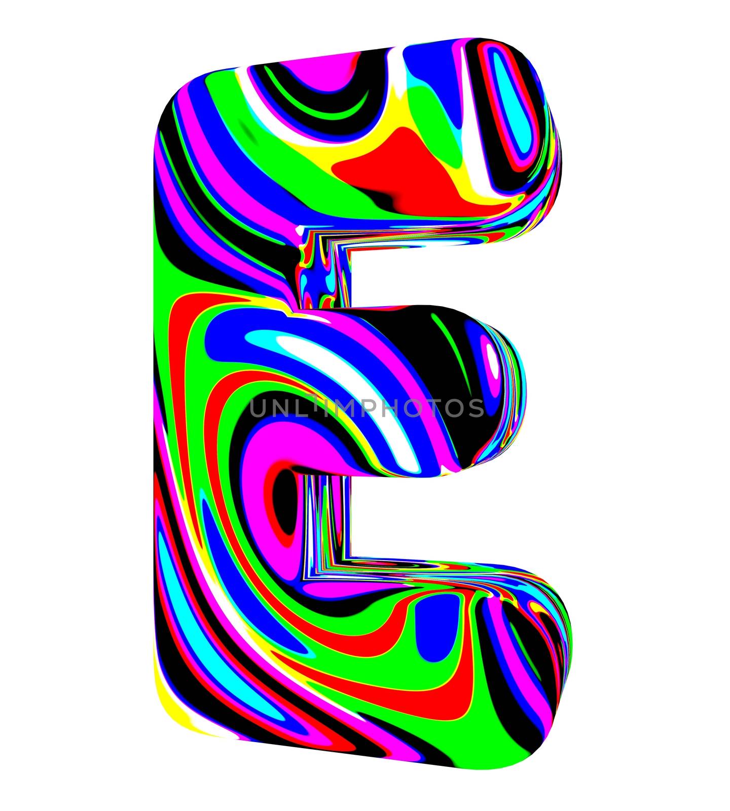 Psychedelic alphabet - E by midani