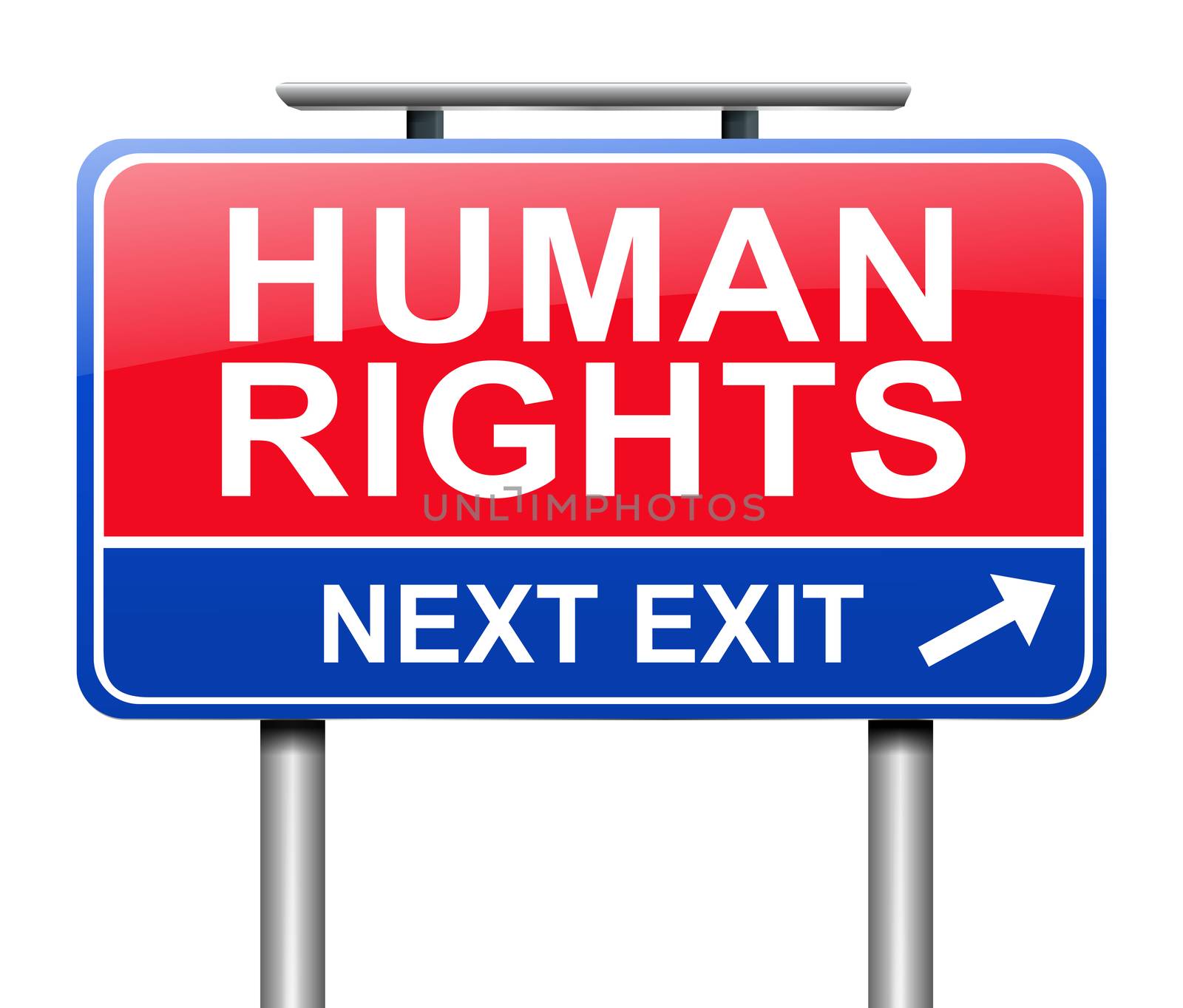 Illustration depicting a sign with a Human Rights concept.