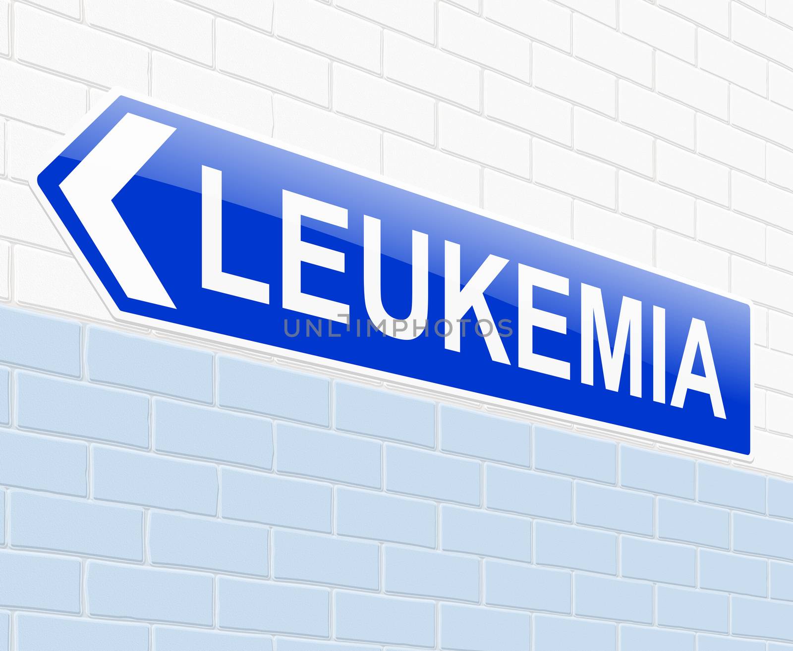 Illustration depicting a sign with a Leukemia concept.