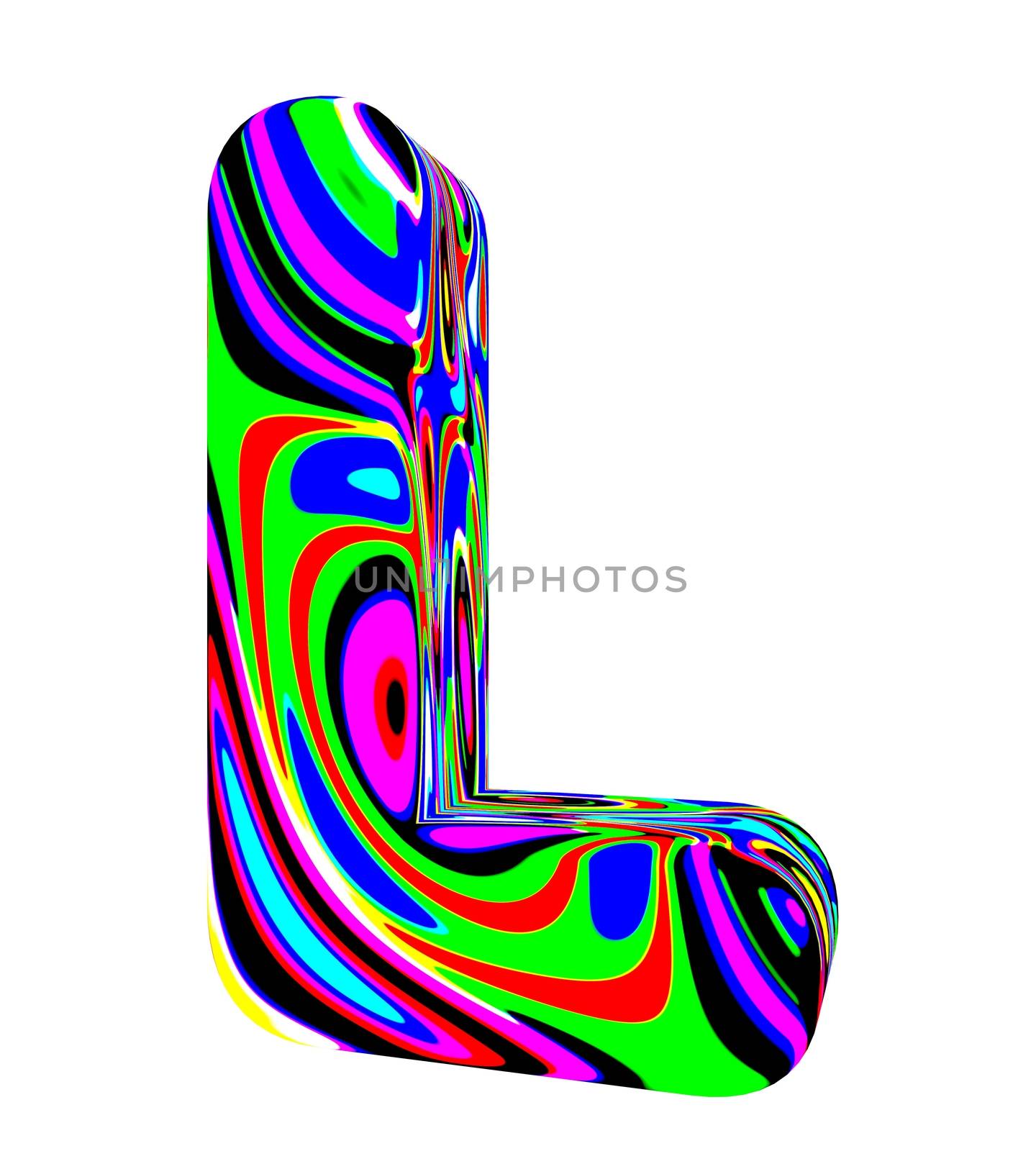 Psychedelic alphabet - L by midani
