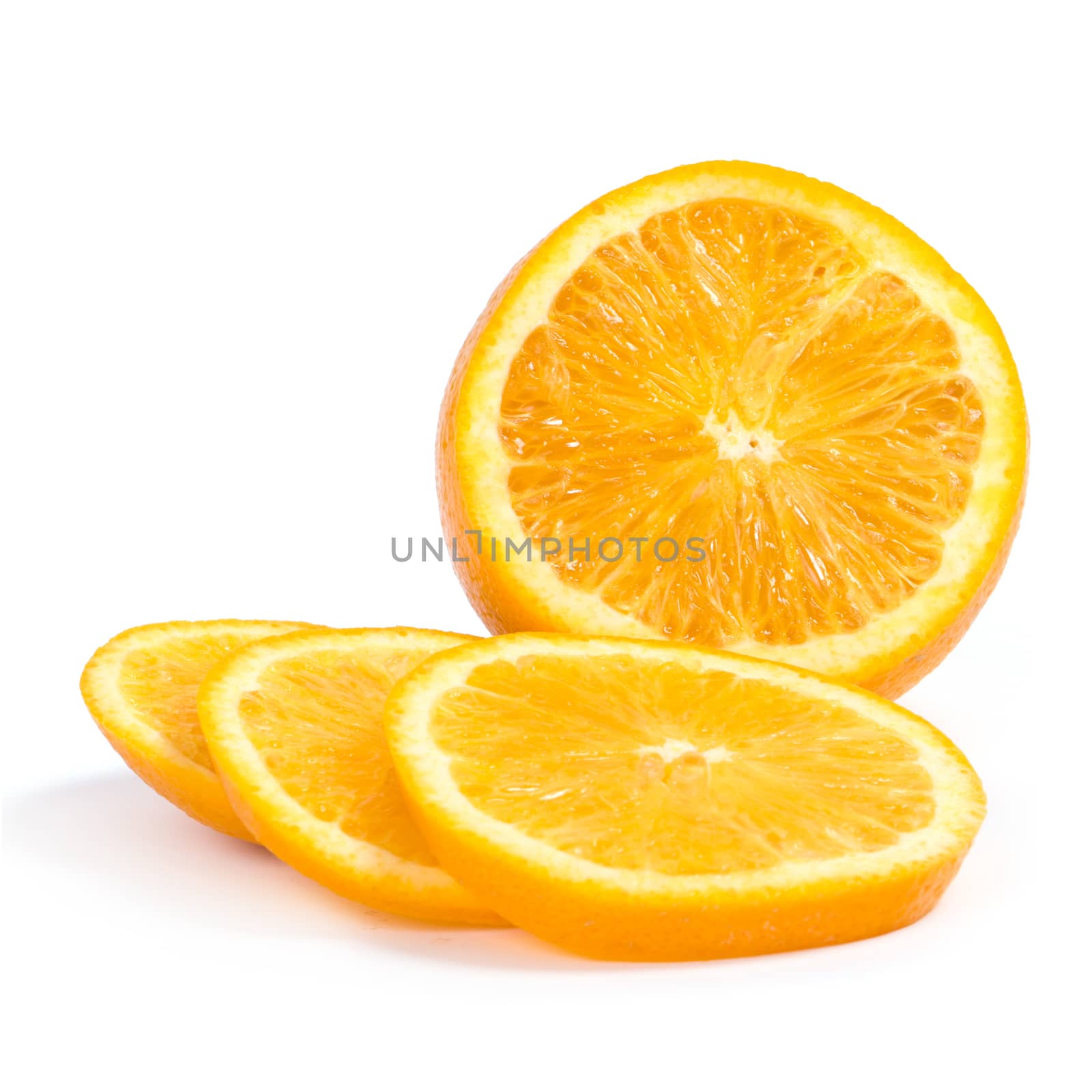 Citrus. Delicious orange on a white background