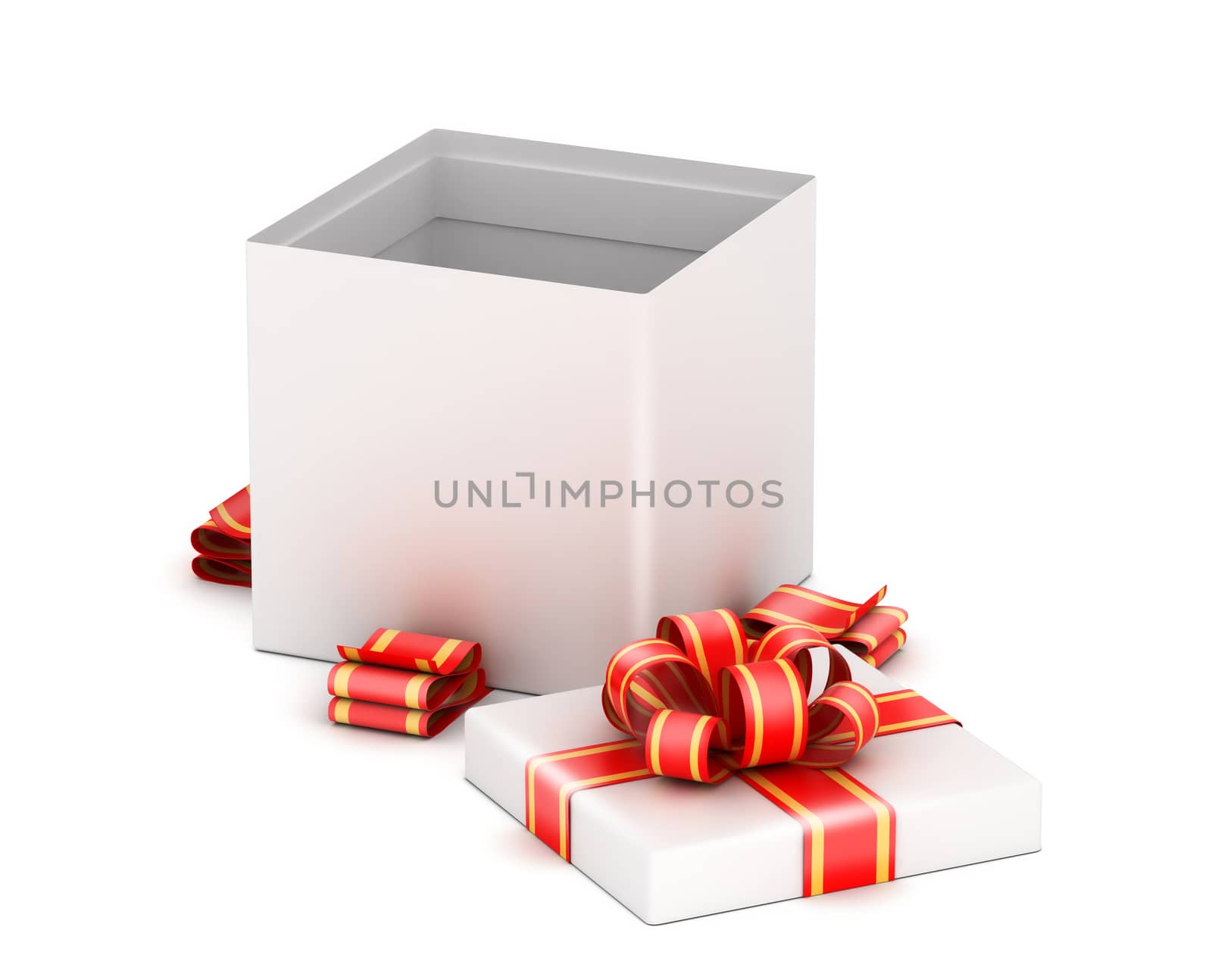 Opened white gift box by iunewind