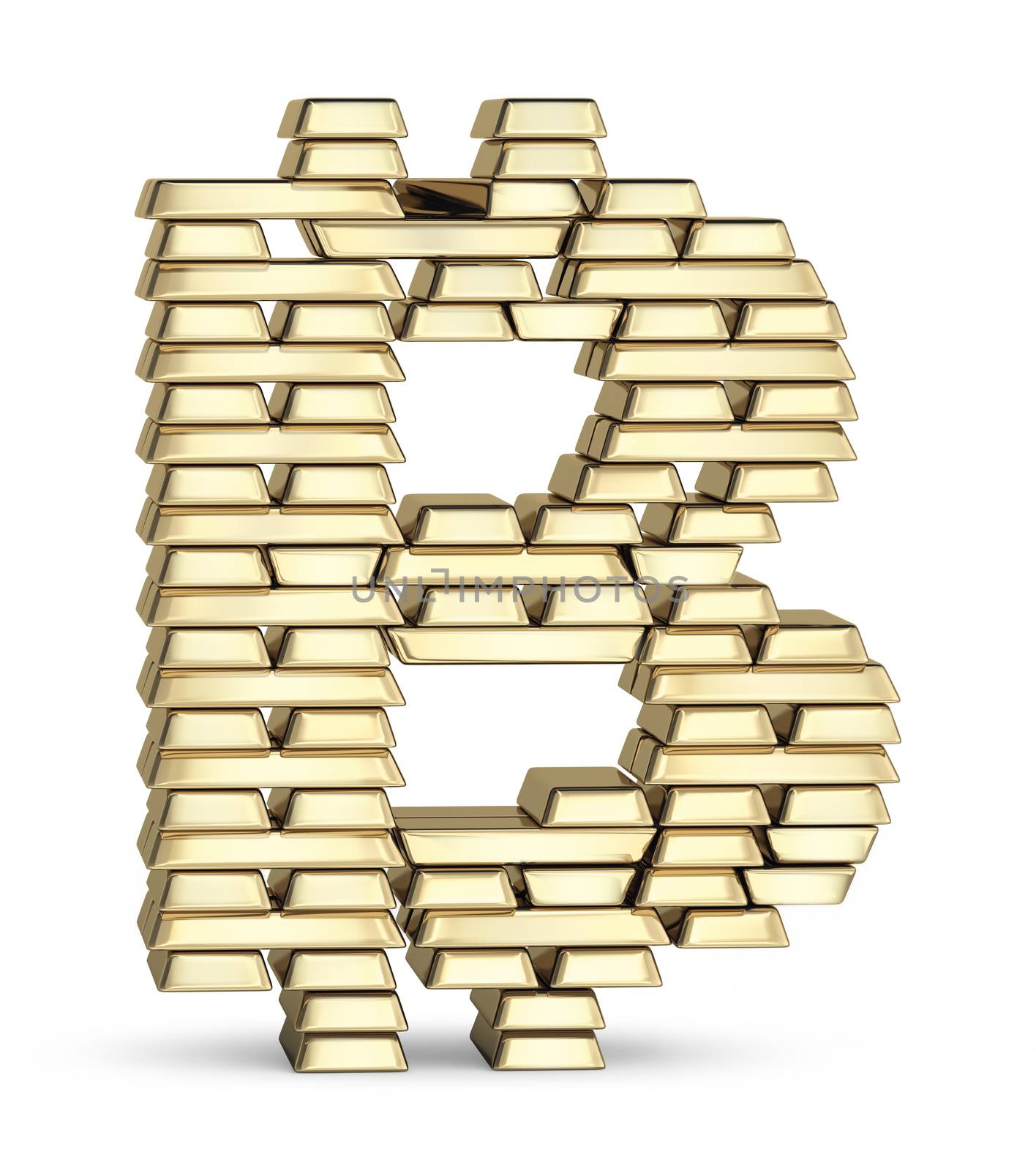 Bitcoin symbol from gold bars by iunewind