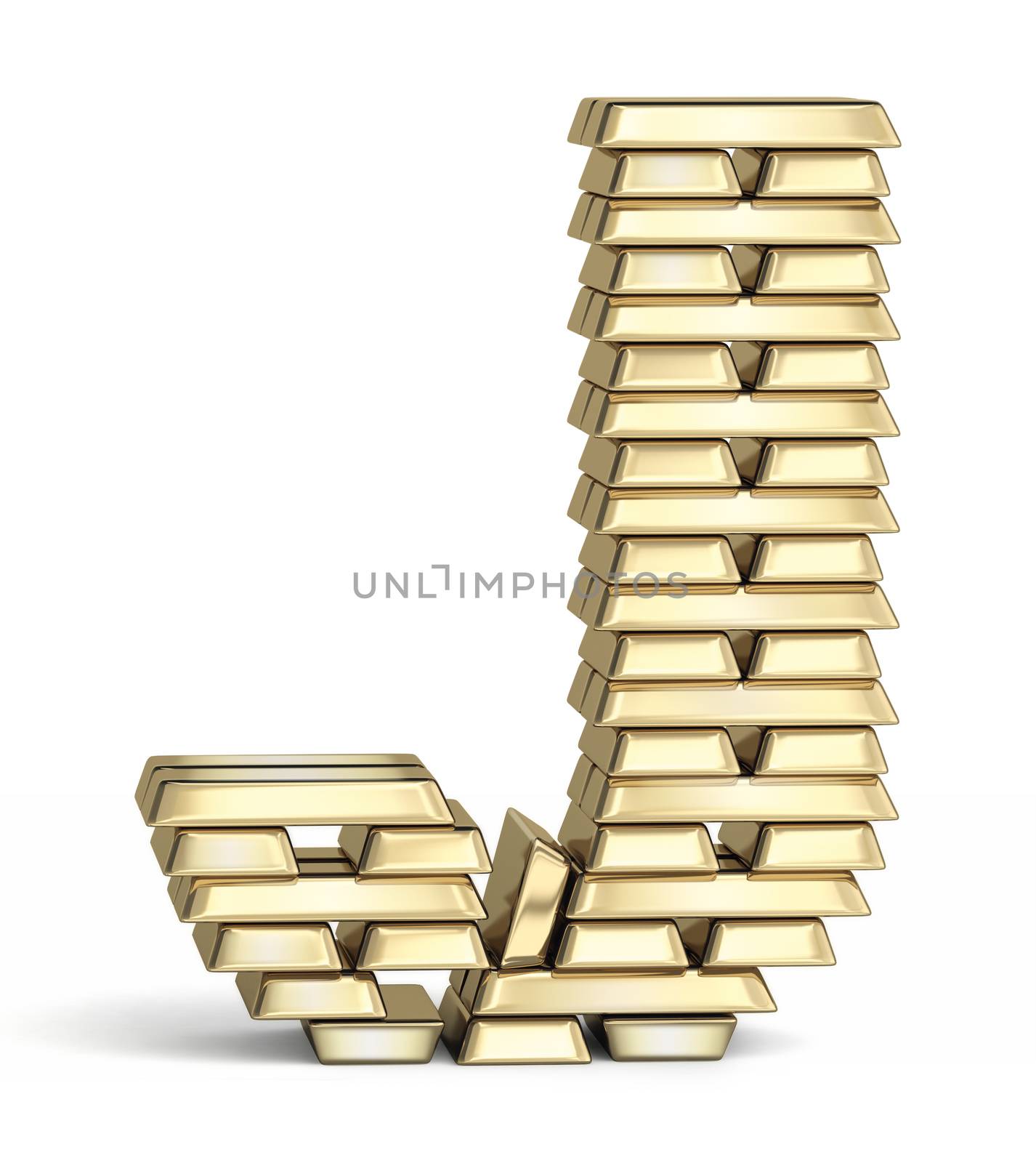 Letter J from gold bars by iunewind