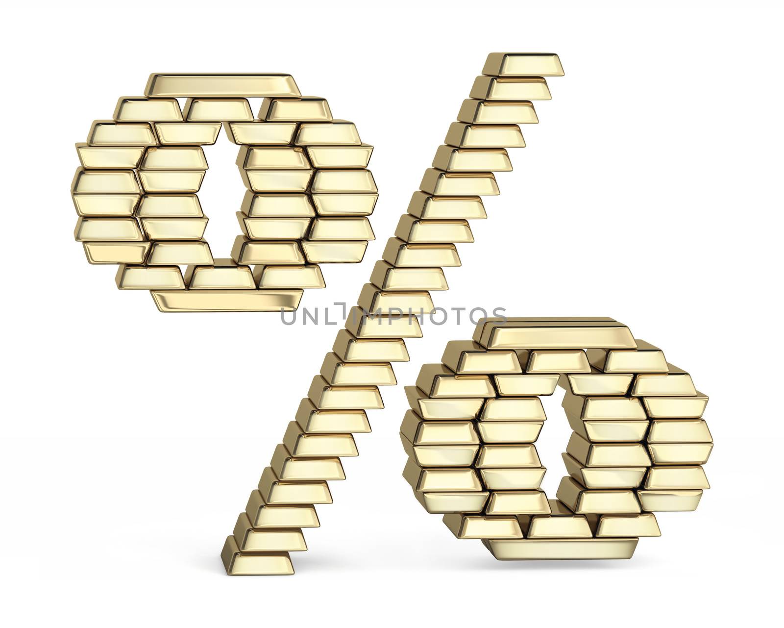 Percent sign from gold bars by iunewind