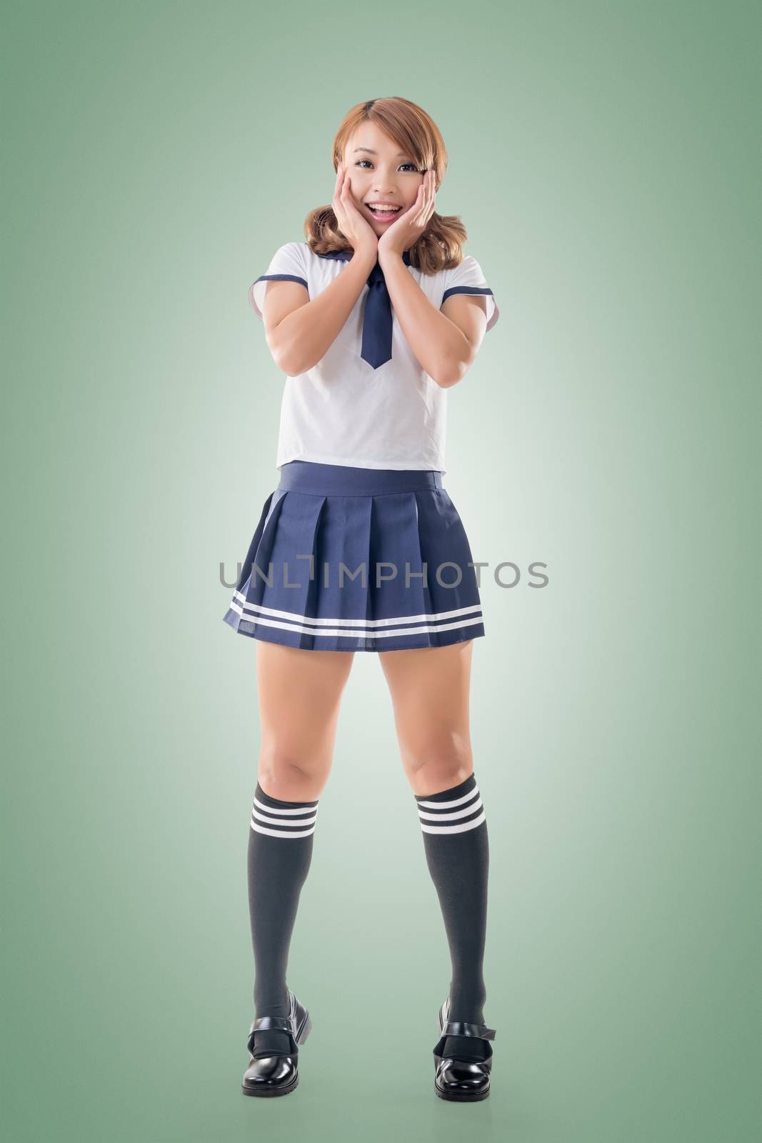 Japanese style school girl in sailor suit by elwynn