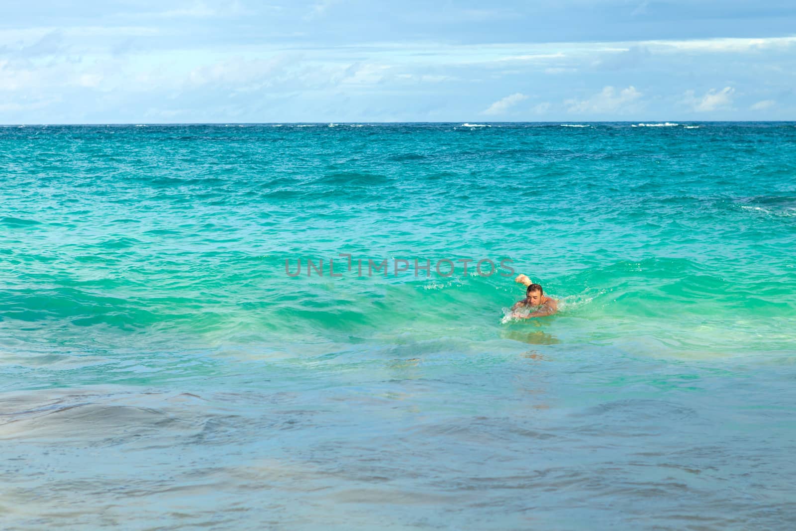 Bermuda Beach Swimmer by graficallyminded