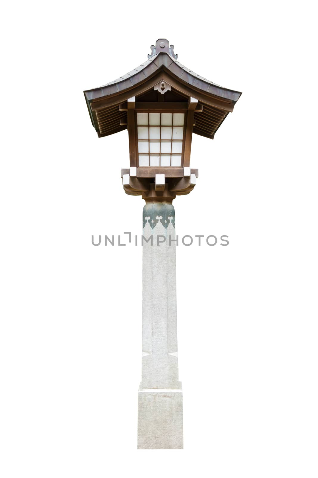 Lamp in temple ,Japan (isolated)