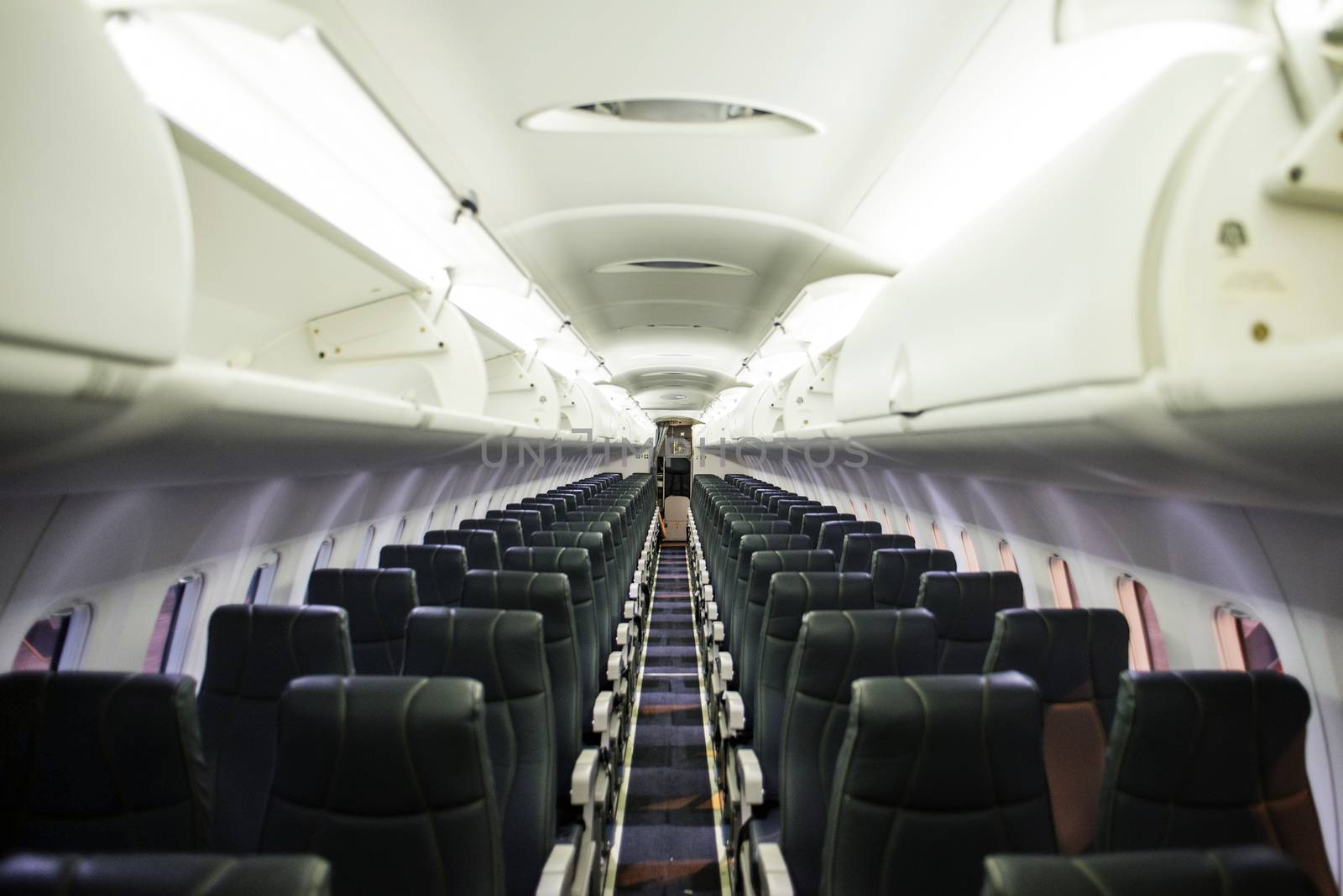 interior of the passenger airplane  by Yuri2012