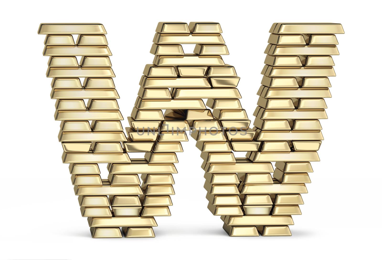 Letter W from gold bars by iunewind