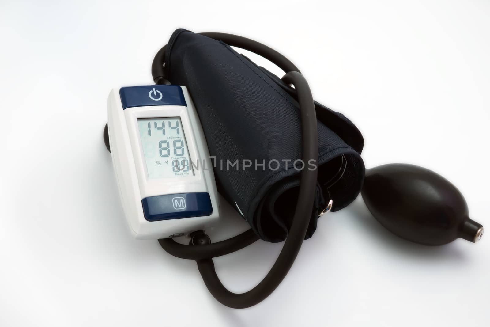 Blood pressure meter medical on white background. Hypertension