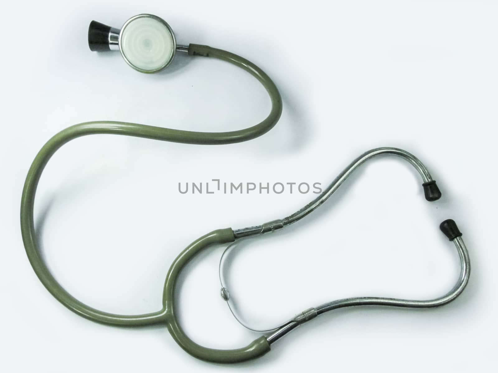 Foldable Stethoscope full,complete isolated on white.