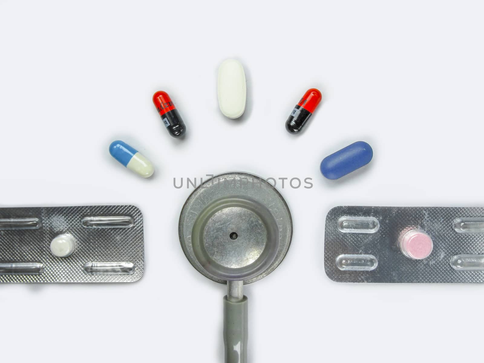 Stethoscope on white,report by drpgayen