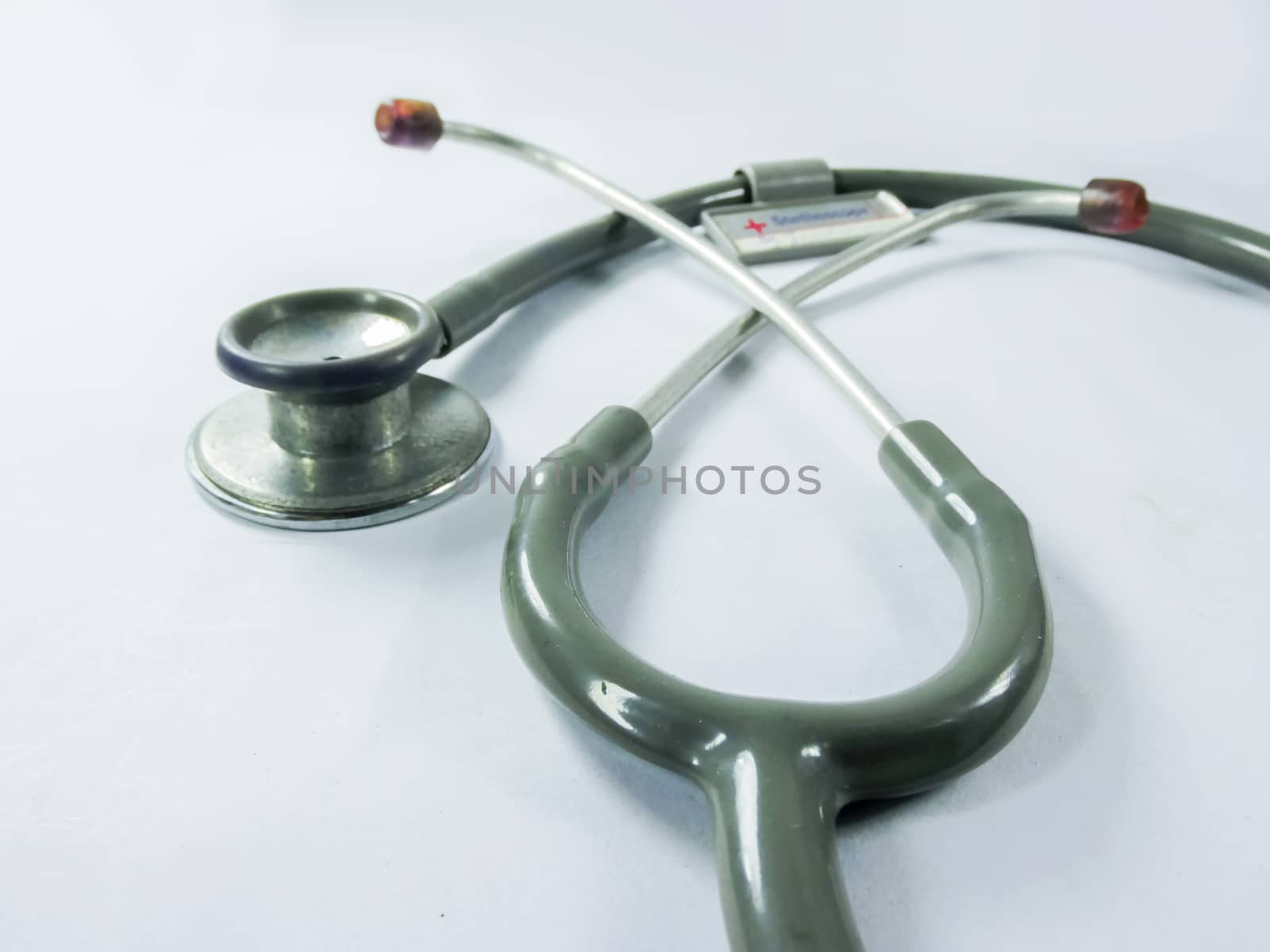 Stethoscope full,complete isolated on white.